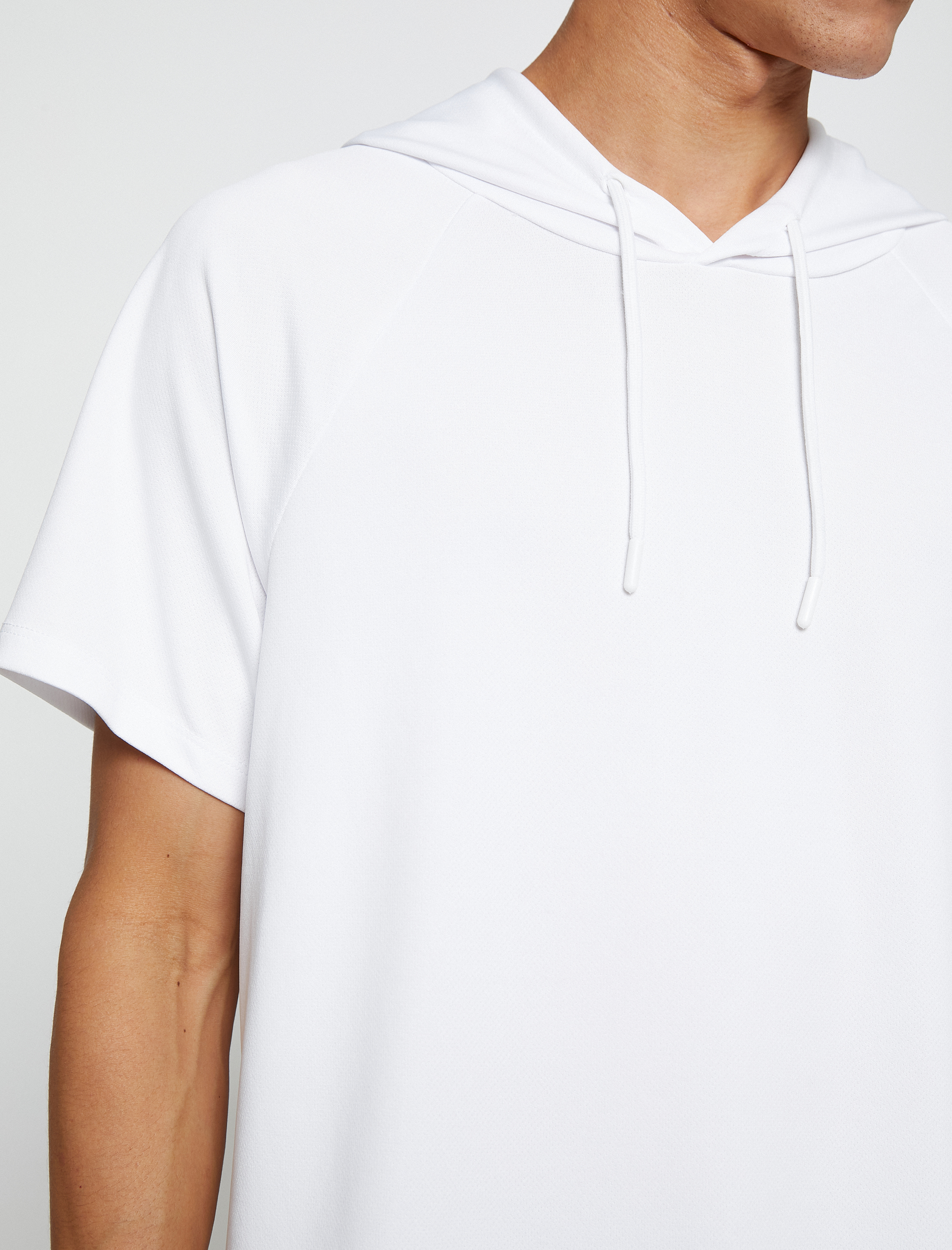   Basic Spor Tişört Kapşonlu Kısa Kollu Nefes Alan Kumaş