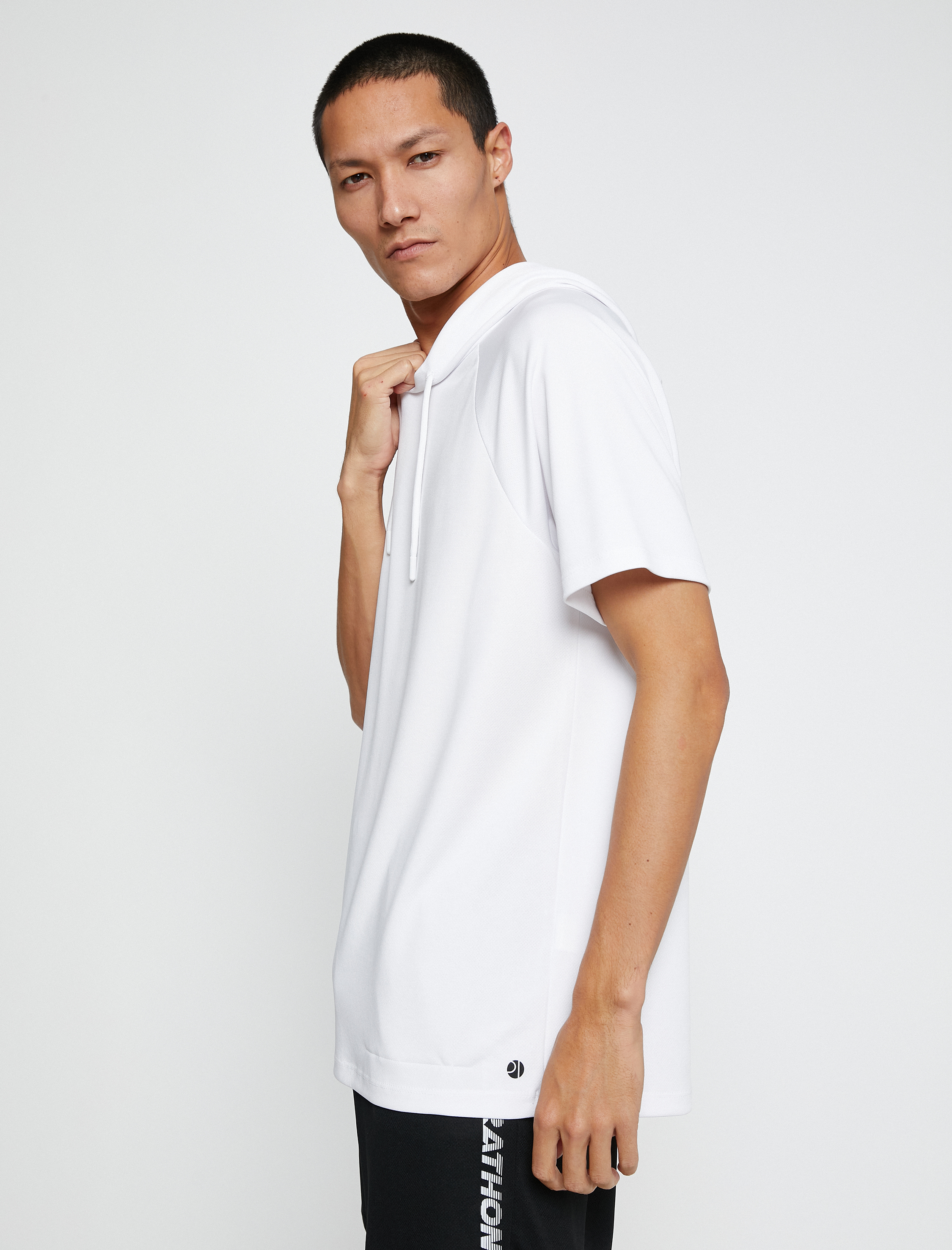   Basic Spor Tişört Kapşonlu Kısa Kollu Nefes Alan Kumaş