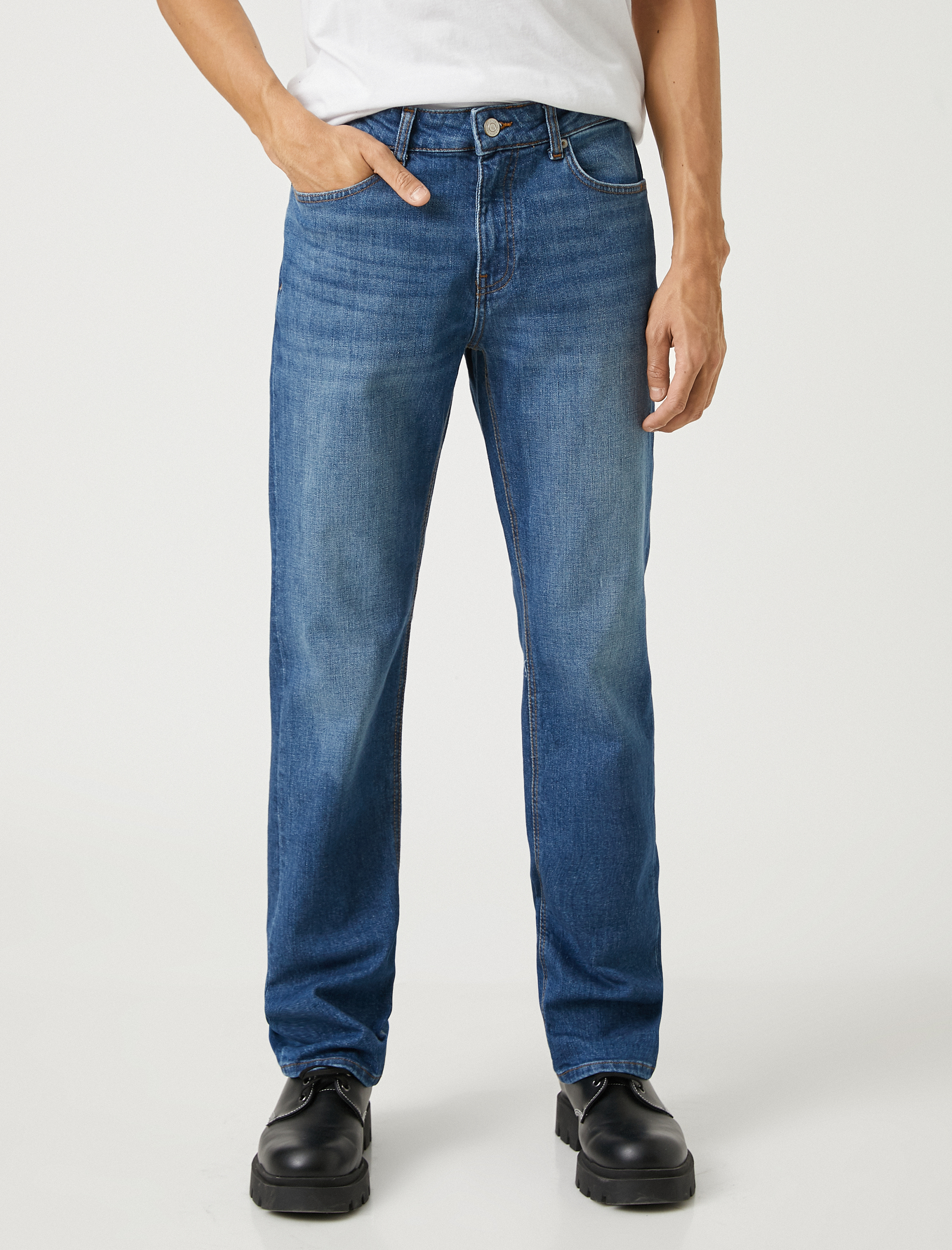 Straight Fit Boru Paça Kot Pantolon - Mark Jean