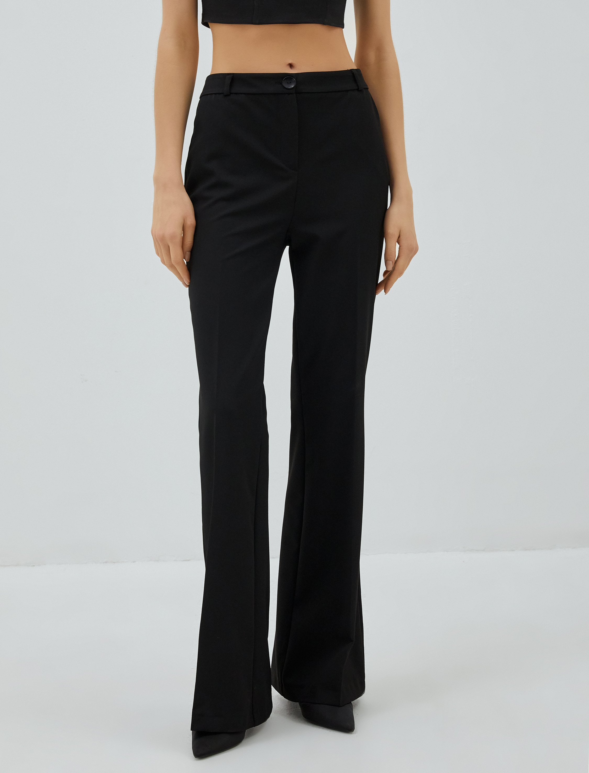   İspanyol Paça Kumaş Pantolon Yüksek Bel