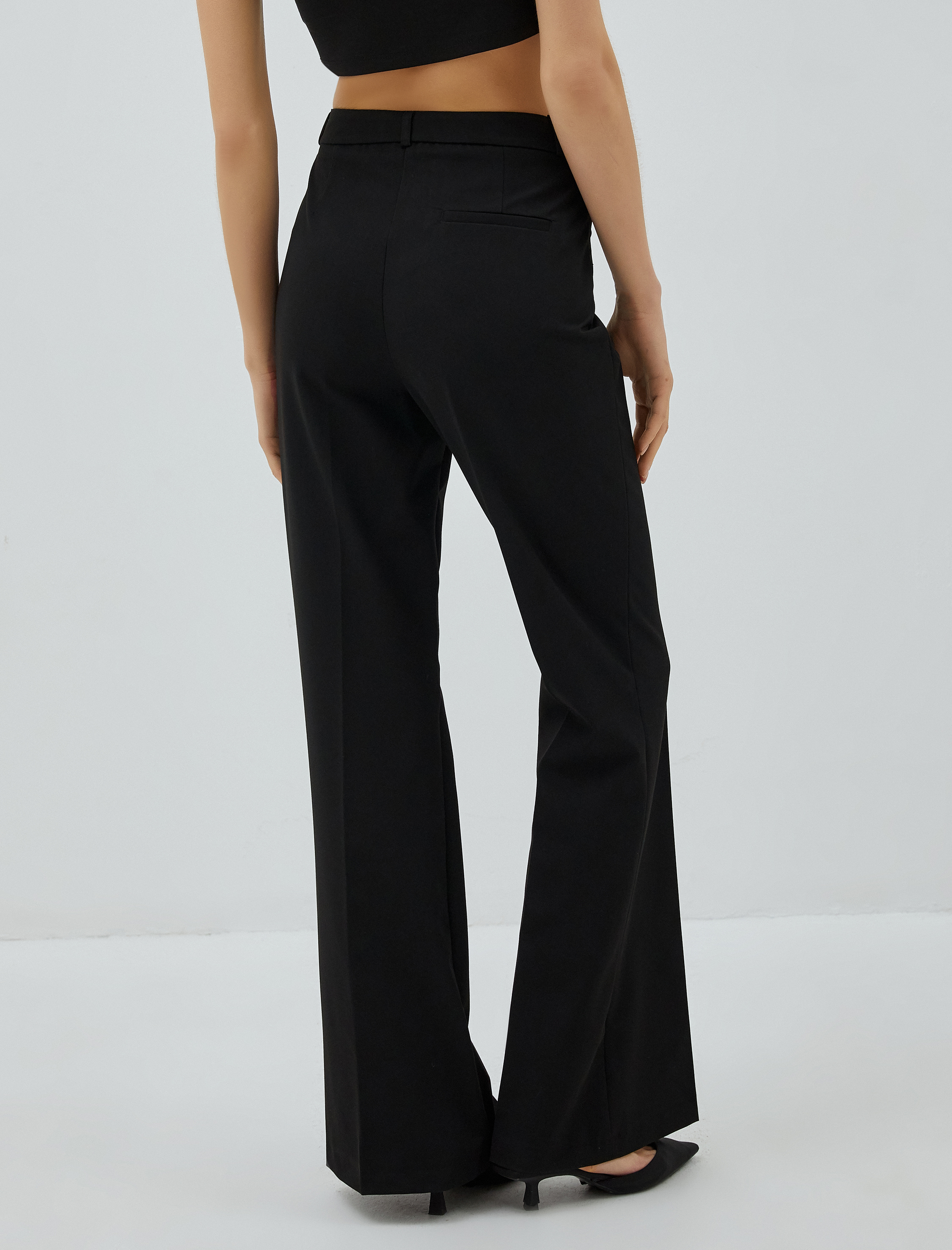   İspanyol Paça Kumaş Pantolon Yüksek Bel