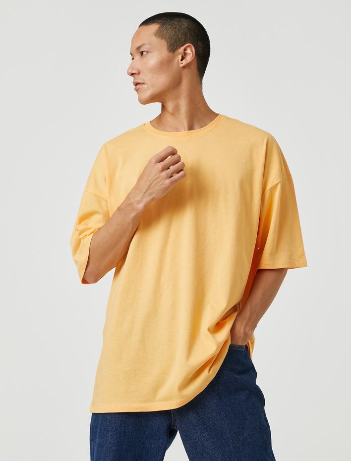  Basic Oversize Tişört Bisiklet Yaka Kısa Kollu
