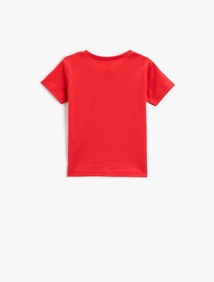 Kız Bebek Unicorn Baskılı Tişört Kısa Kollu Bisiklet Yaka