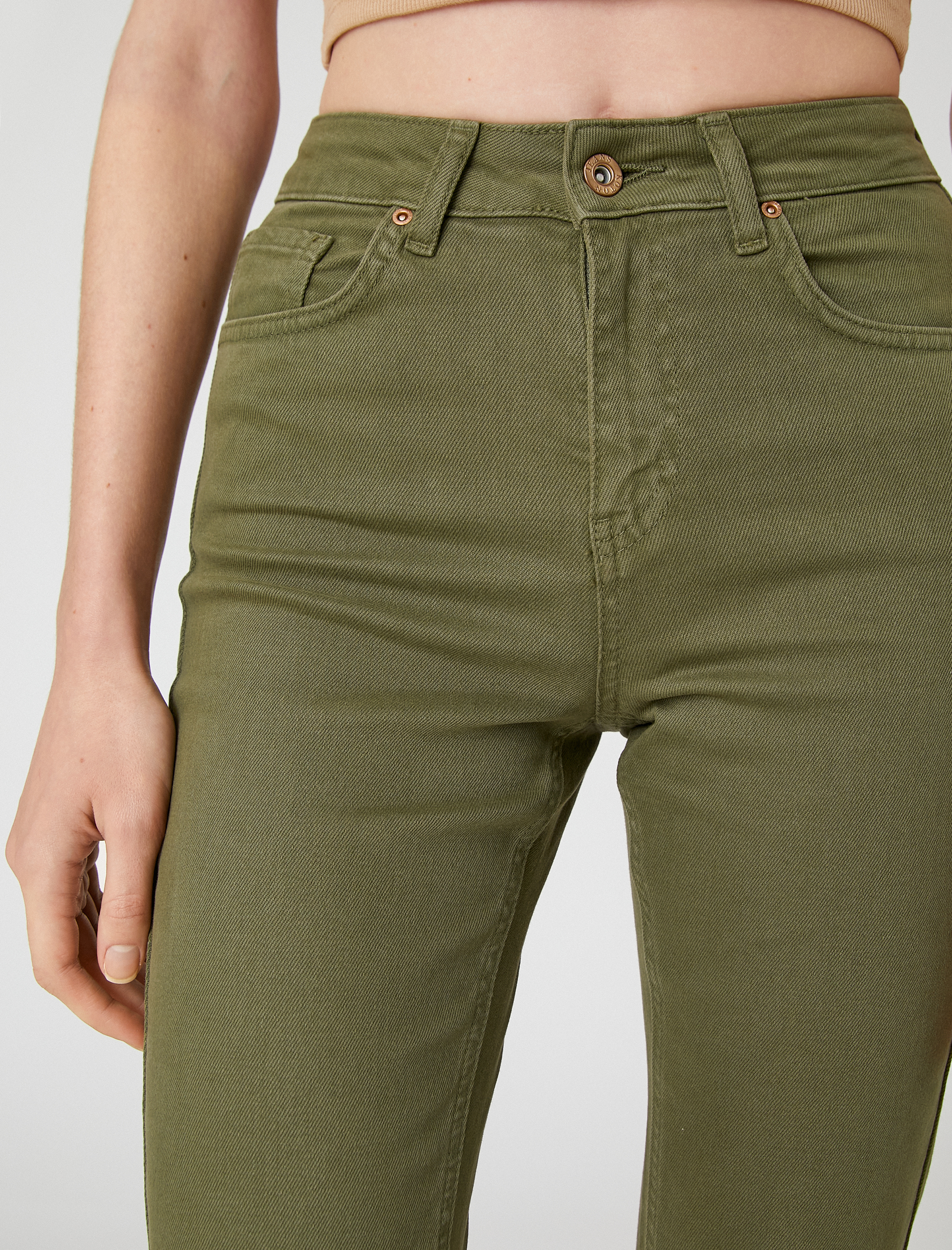 İspanyol Crop Paça Bootcut Jean Pantolon Dar Kesim - Kick Flare Jean