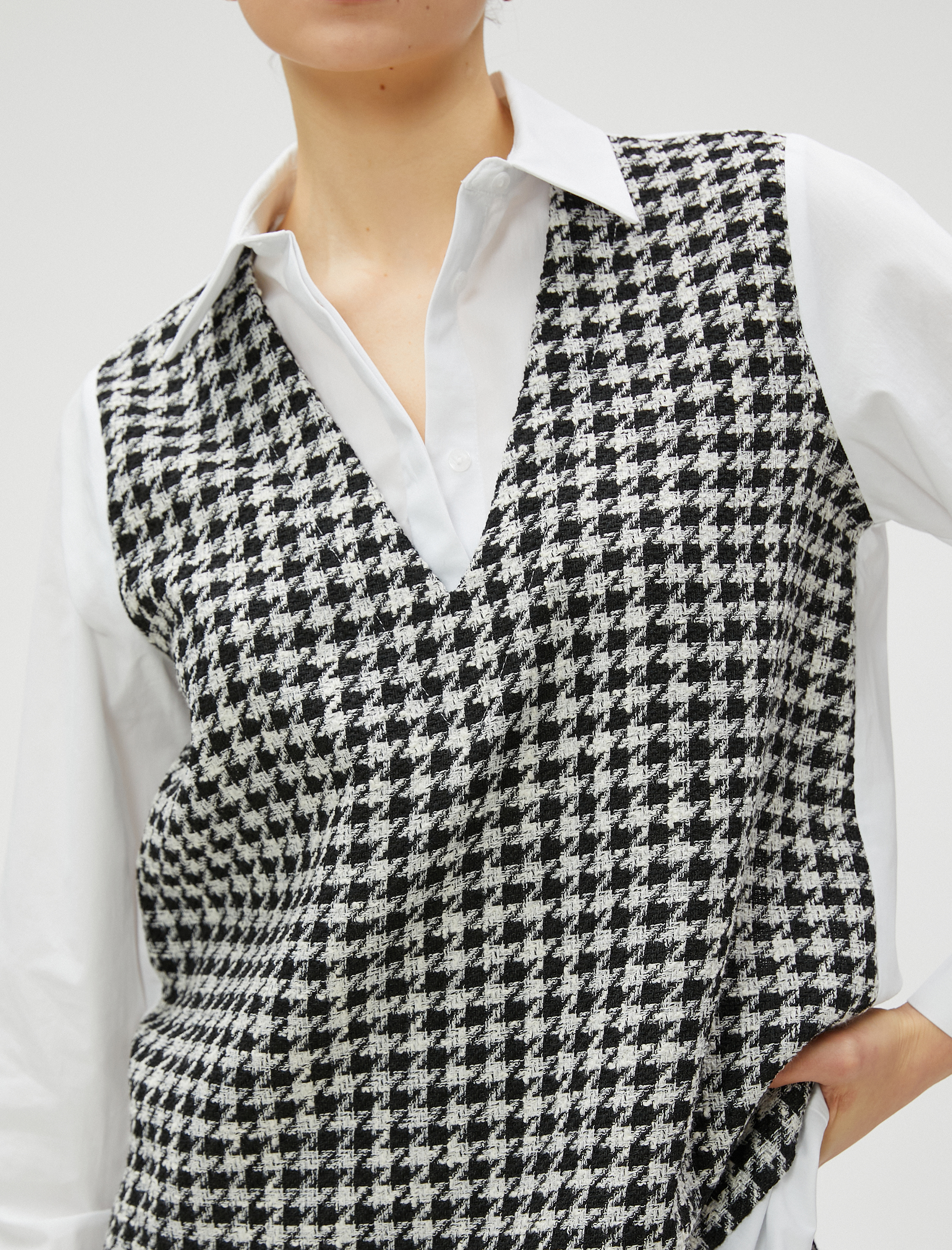   Uzun Kollu Gömlek Çift Parça Görünümlü