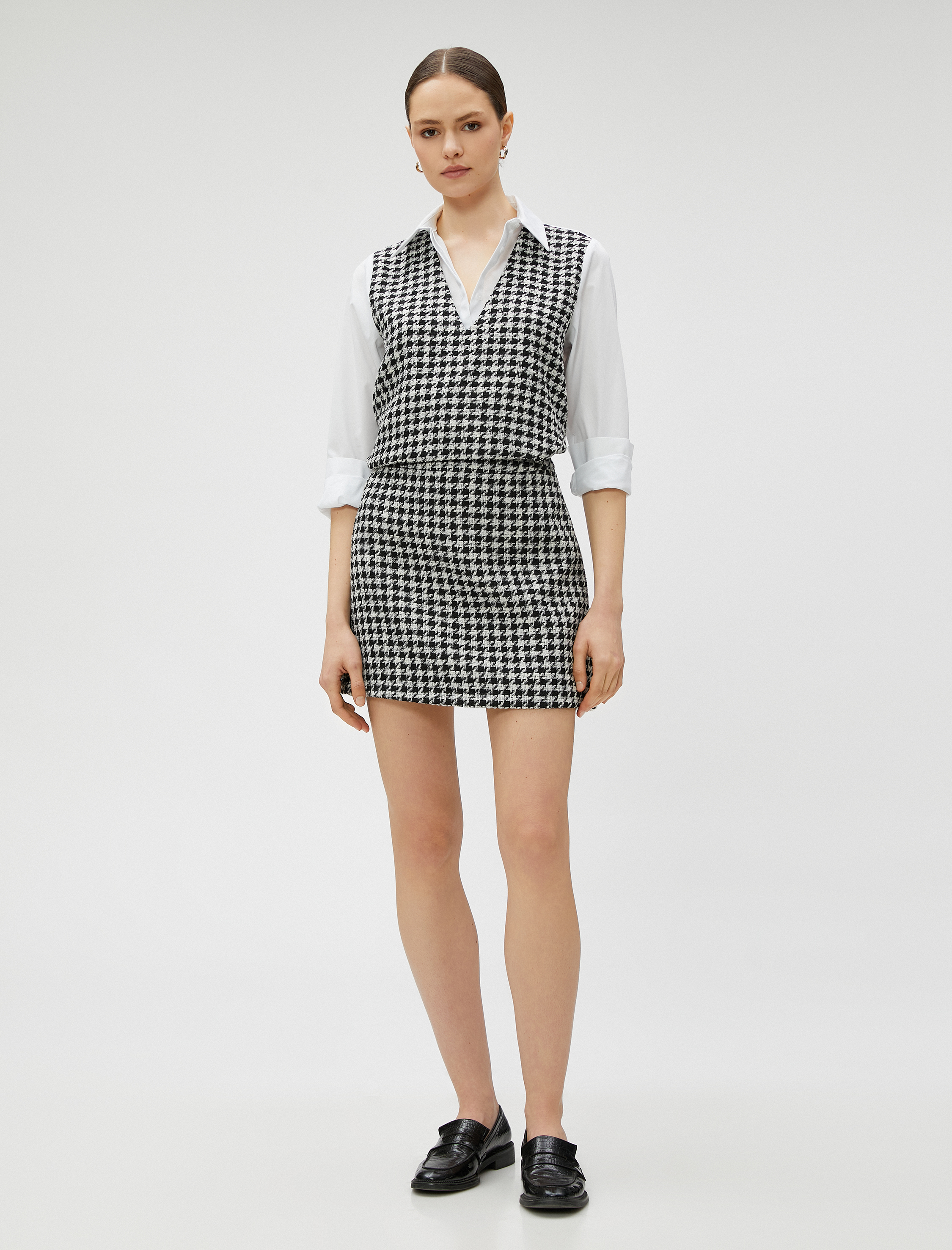   Uzun Kollu Gömlek Çift Parça Görünümlü