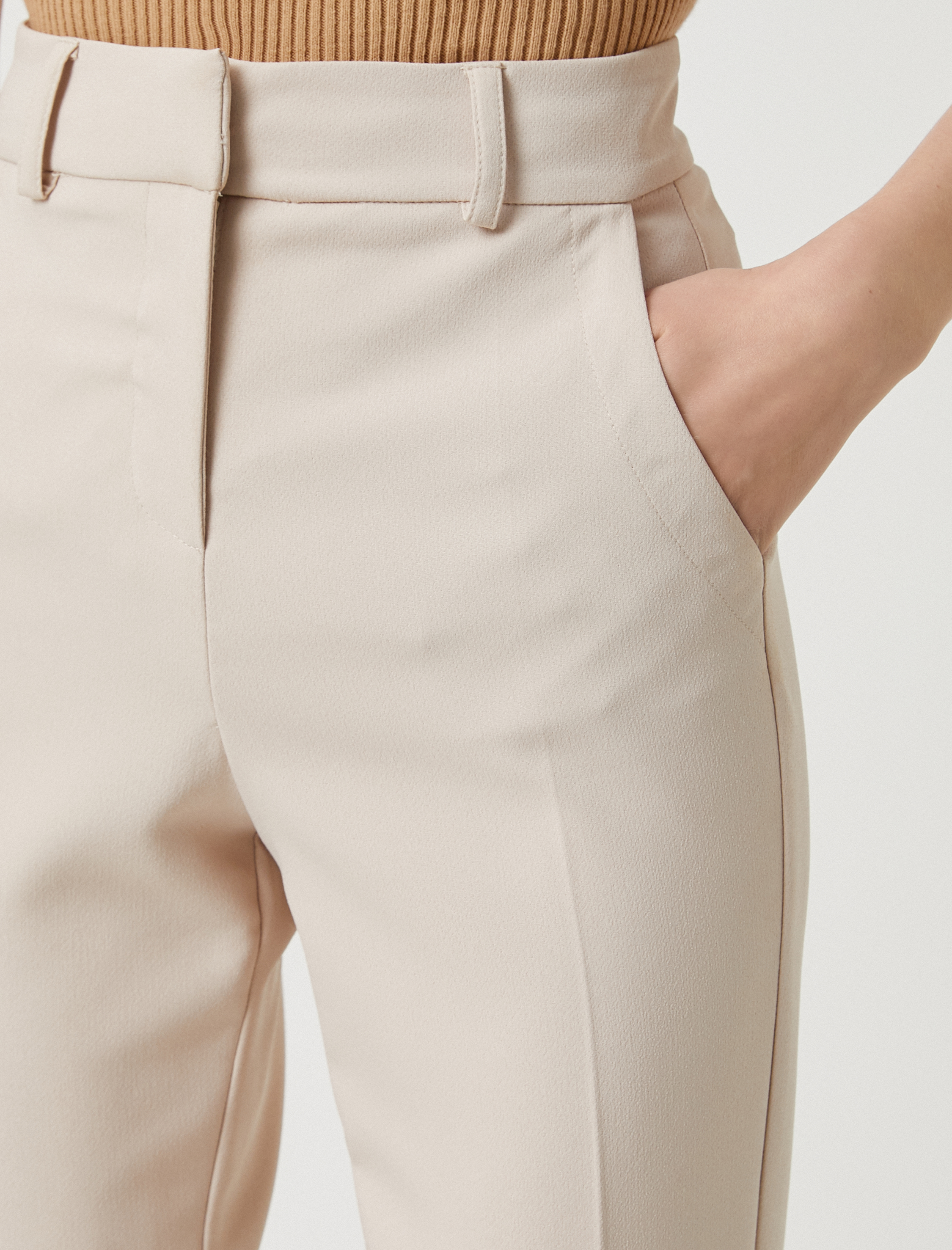   Crop Cigarette Pantolon Düz Paça