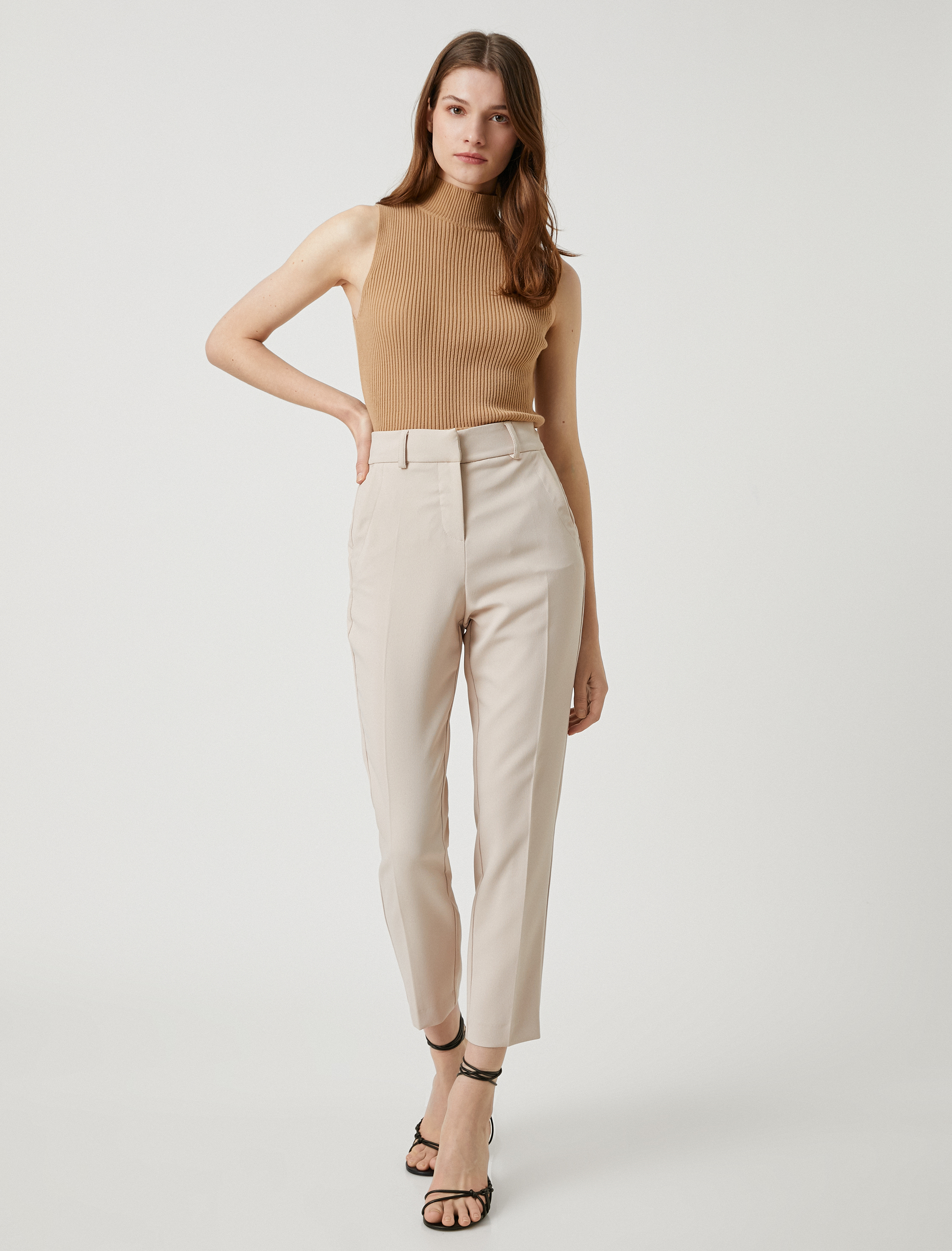   Crop Cigarette Pantolon Düz Paça