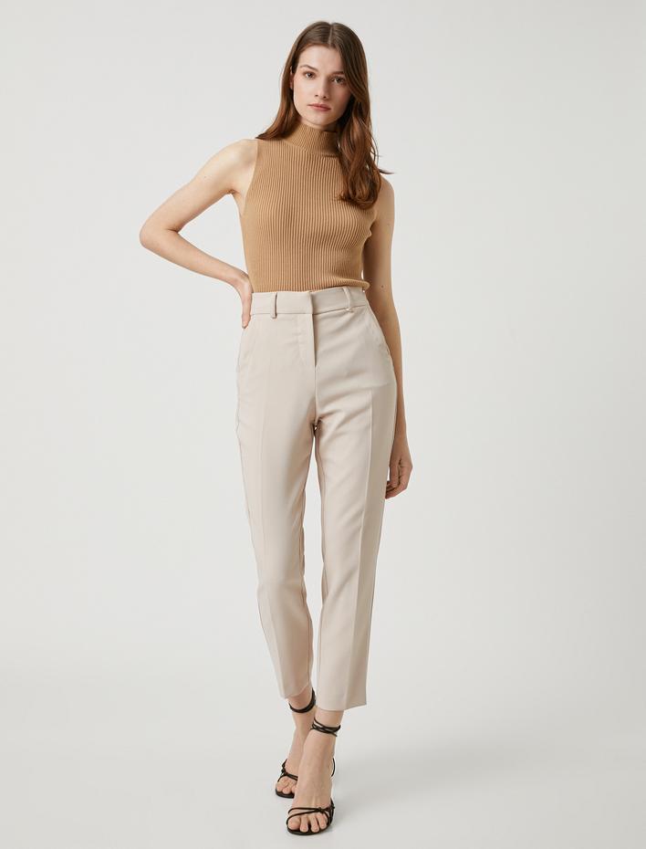  Crop Cigarette Pantolon Düz Paça