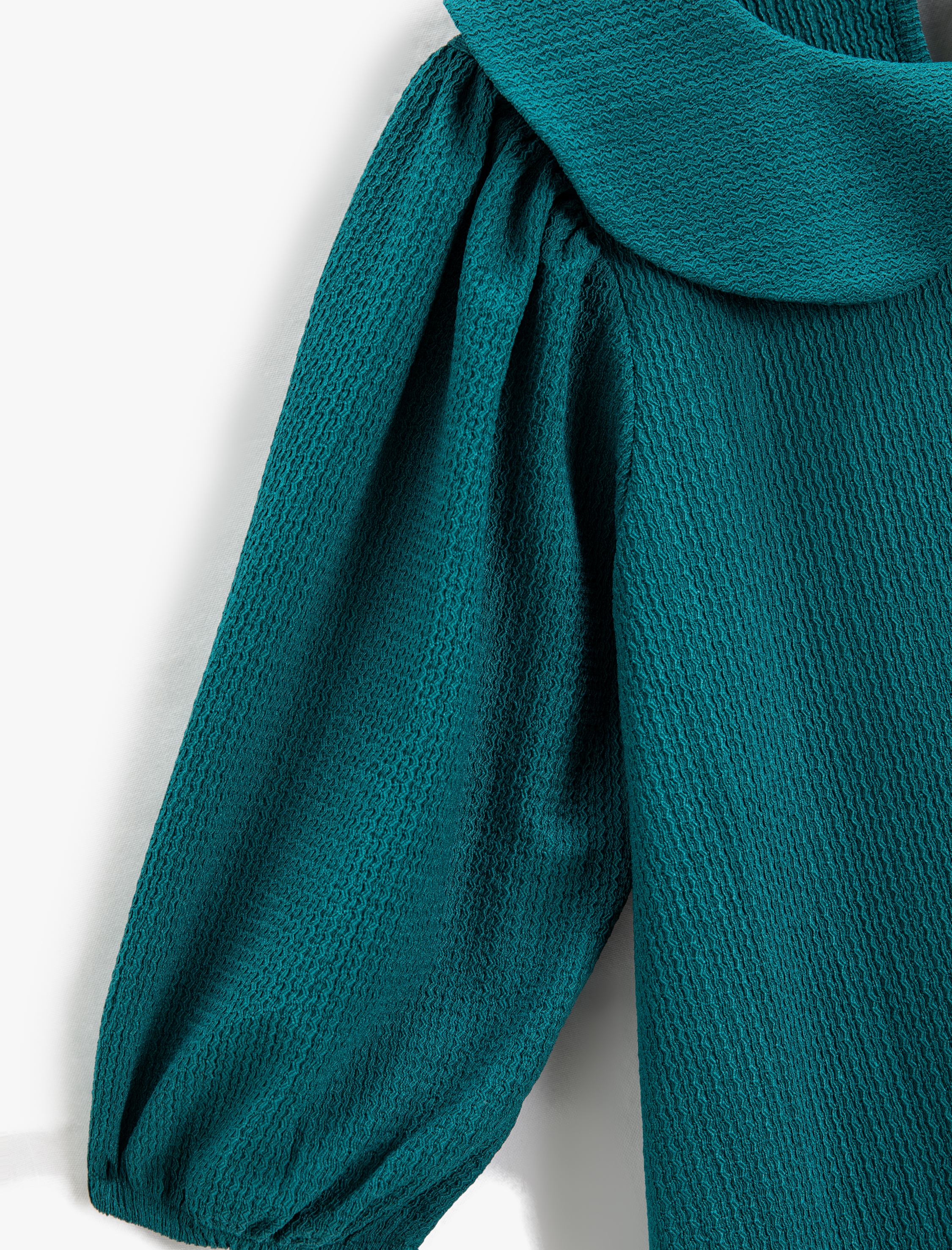  Kız Çocuk Elbise Geniş Bebe Yaka Balon Kollu Katlı Fırfırlı