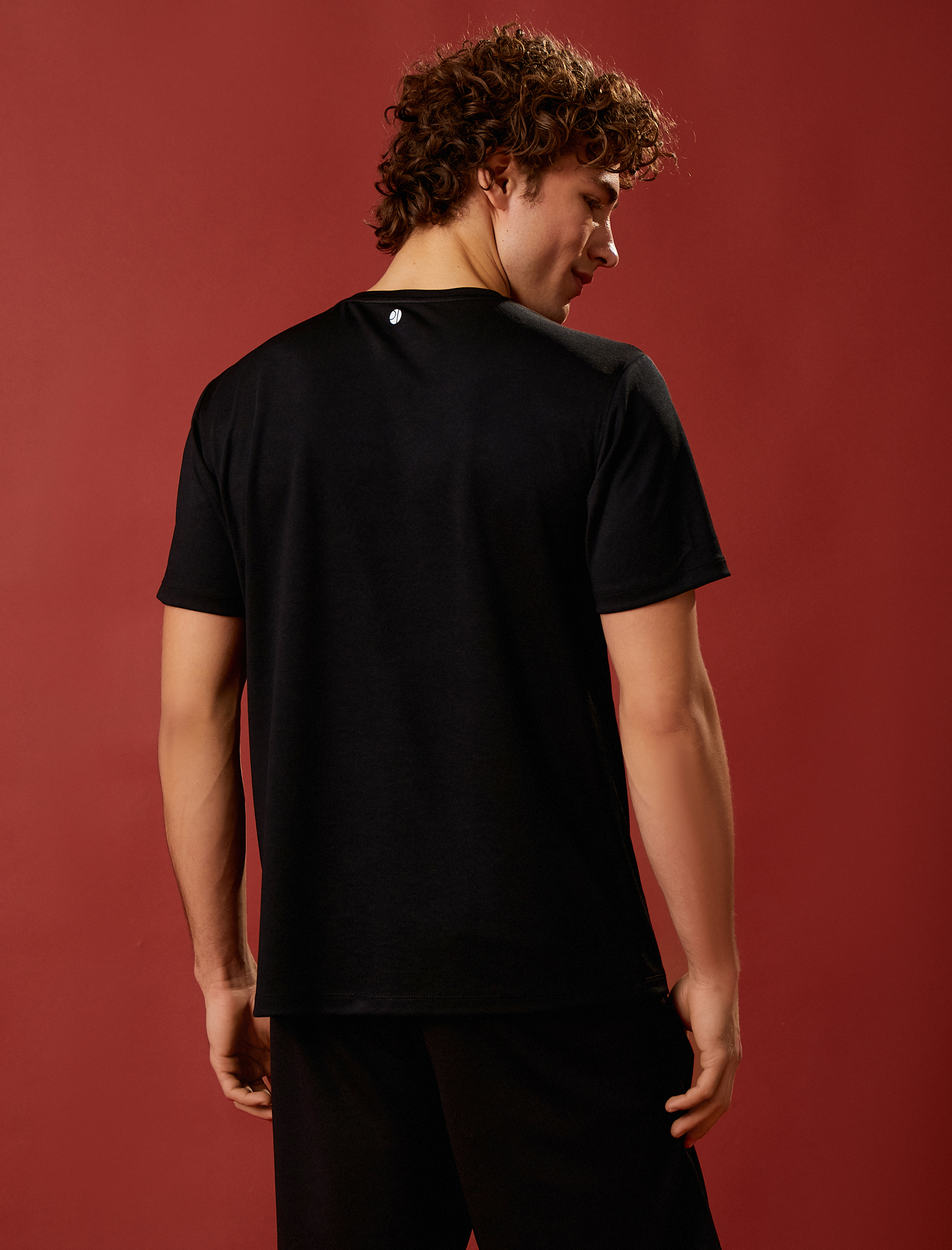   Spor Tişört Slogan Baskılı Bisiklet Yaka Kısa Kollu Nefes Alan Kumaş