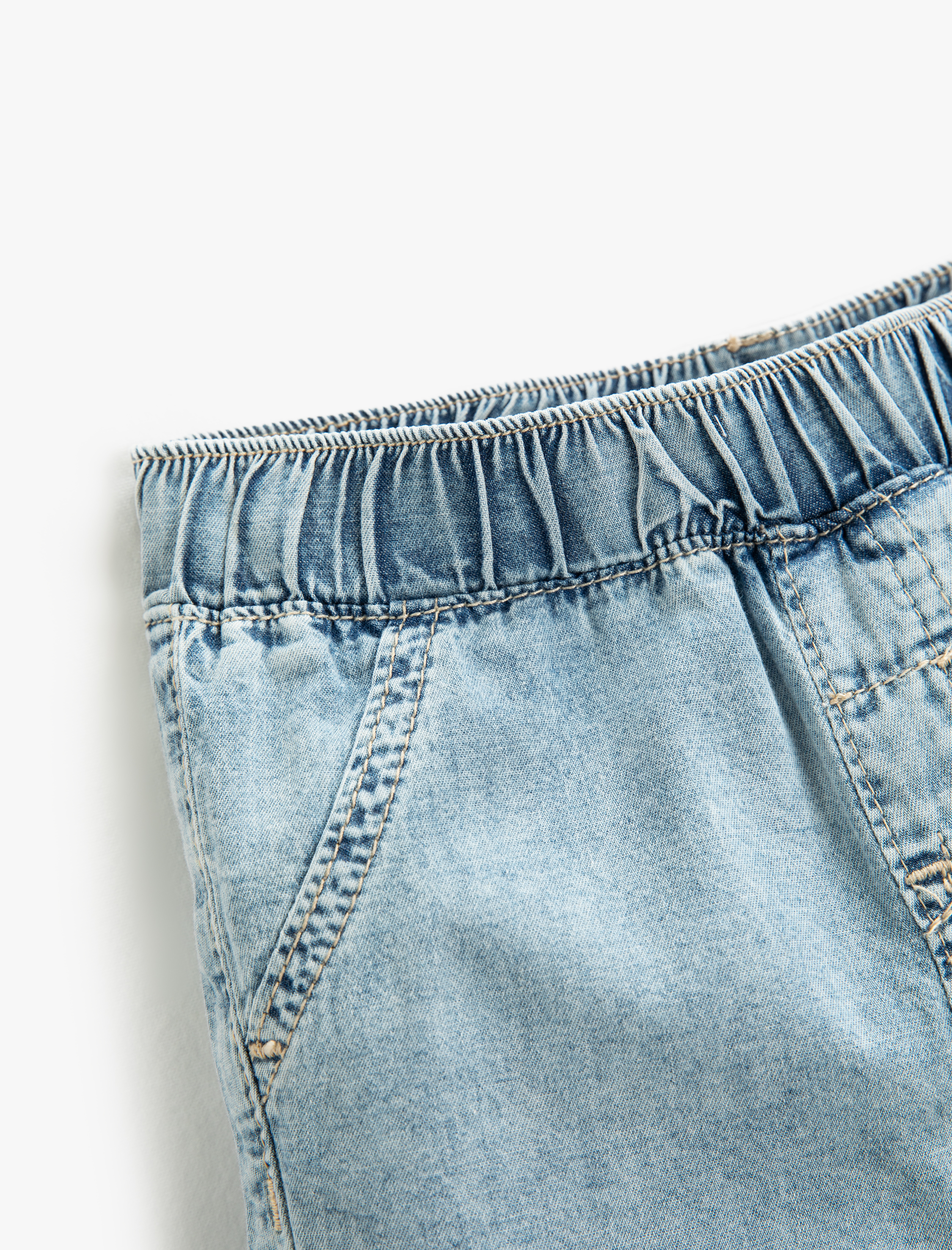  Erkek Bebek Kot Pantolon Rahat Kesim Beli Lastikli