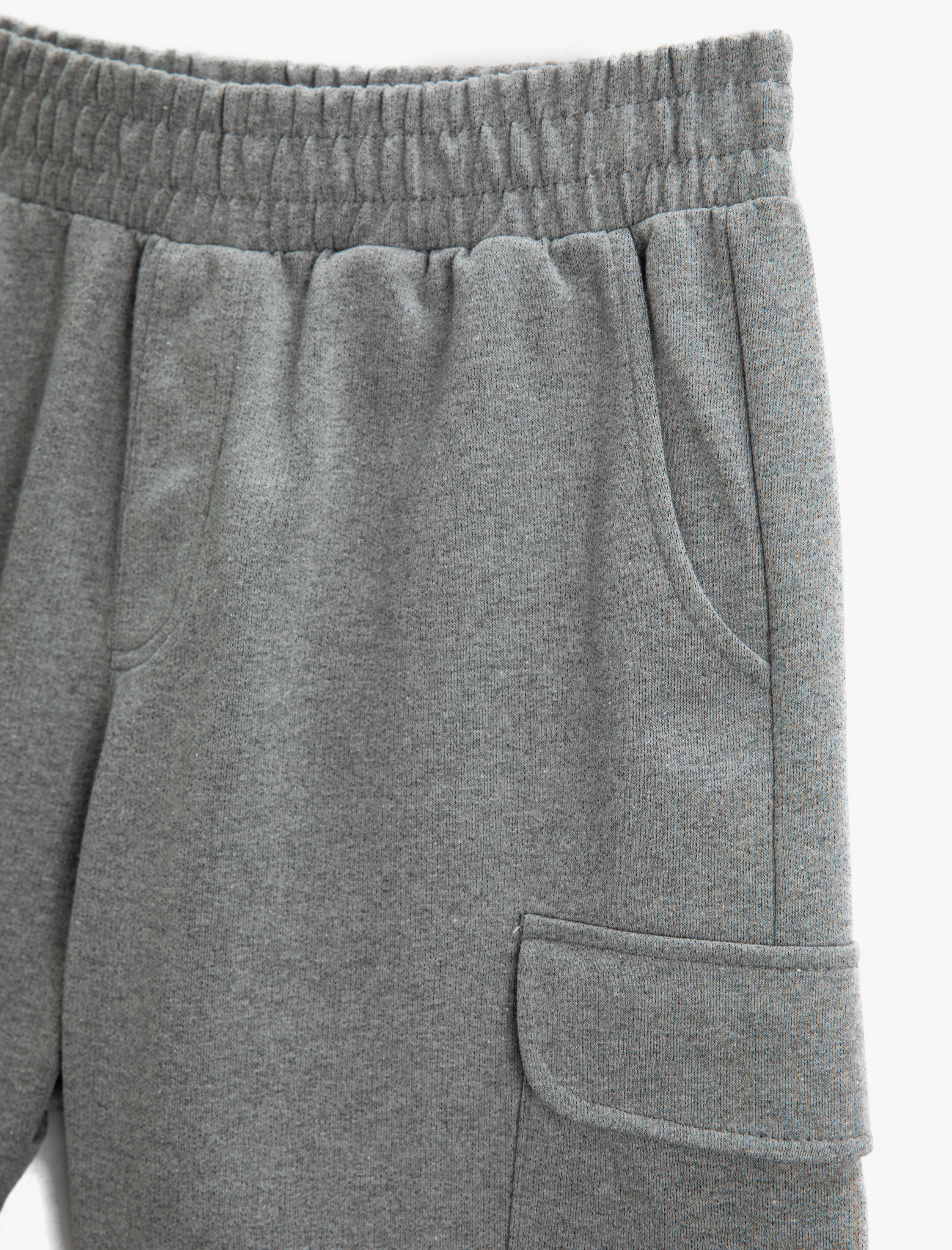 Oversize Kargo Şort Beli Lastikli Cep Detaylı