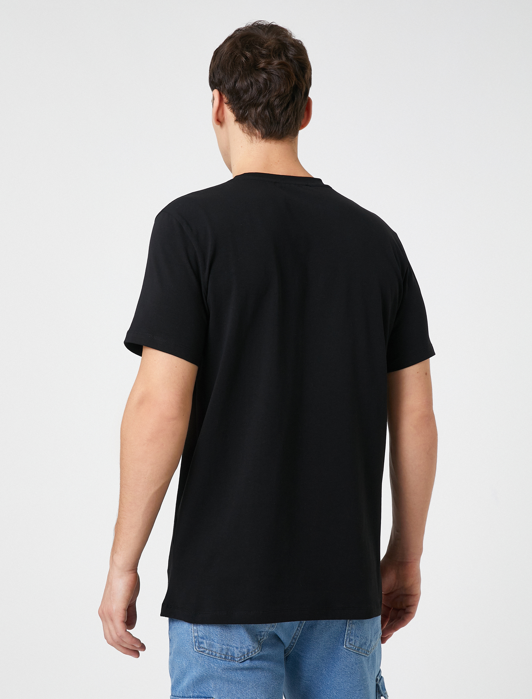   Basic Tişört Kısa Kollu Bisiklet Yaka Dar Kesim