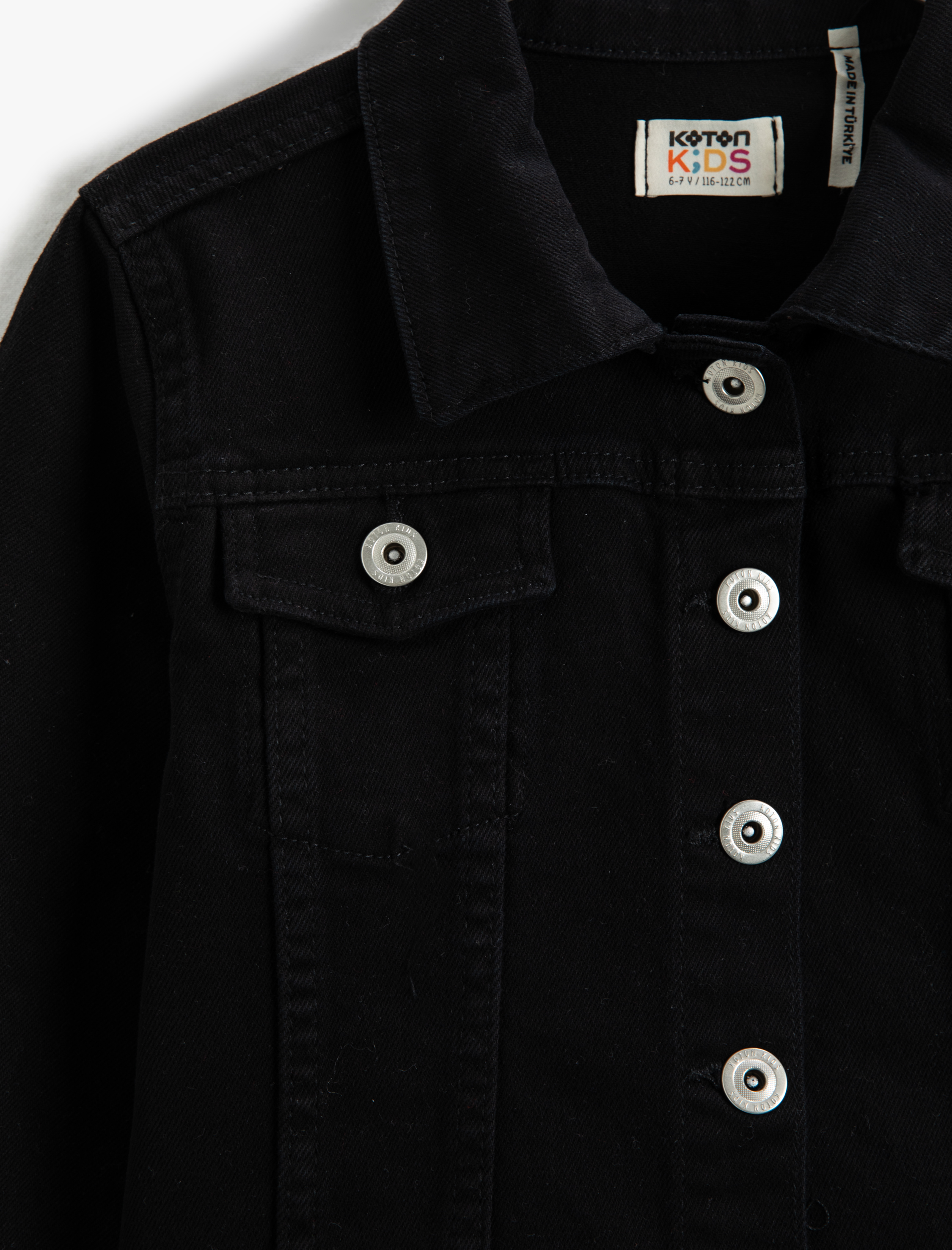 Kız Çocuk Basic Kot Ceket Uzun Kollu Kapaklı Cepli