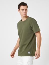 Kaşkorse Tişört Etiket Baskı Detaylı Bisiklet Yaka