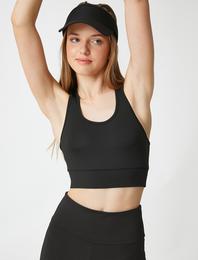 Halter Yaka Basic Sporcu Sütyeni Dar Kalıp