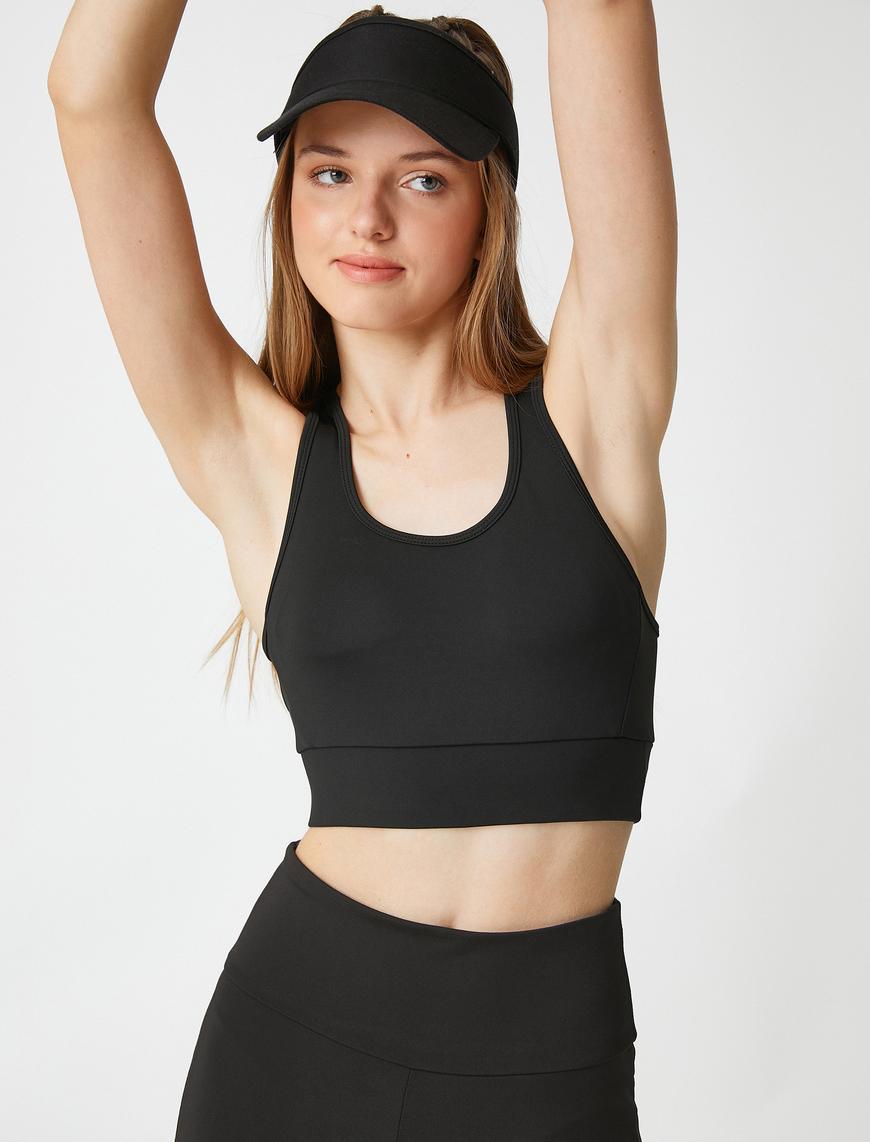   Halter Yaka Basic Sporcu Sütyeni Dar Kalıp