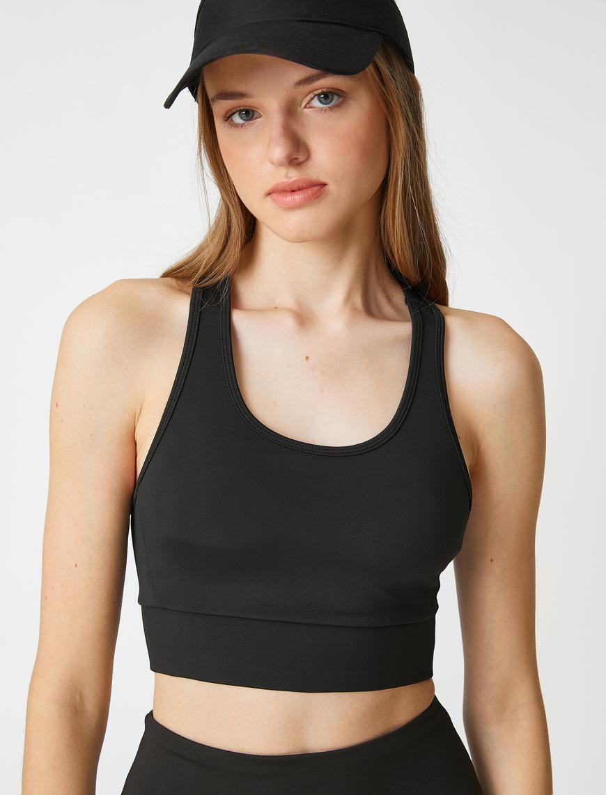   Halter Yaka Basic Sporcu Sütyeni Dar Kalıp
