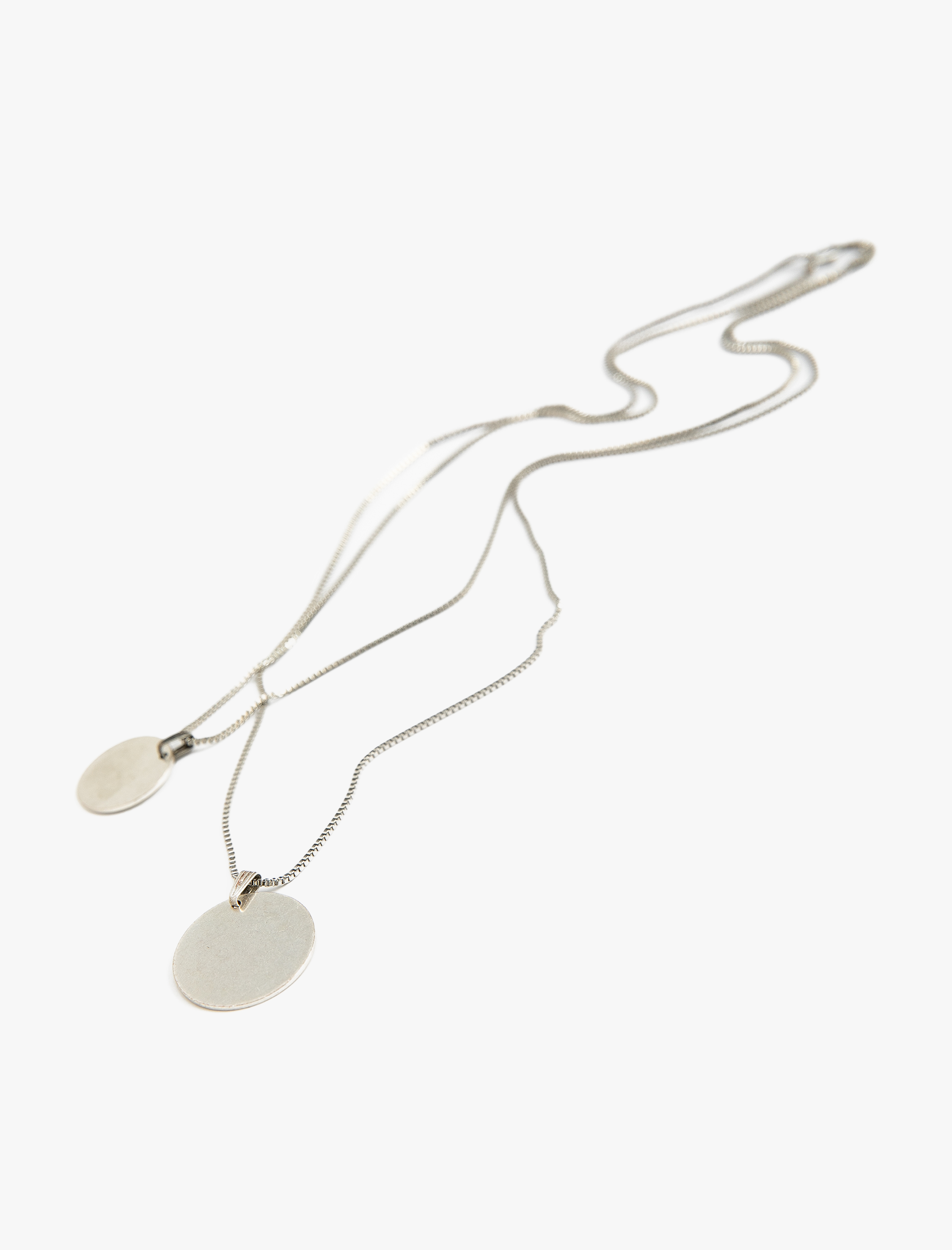  Erkek 2'li Zincir Kolye Metal Uçlu