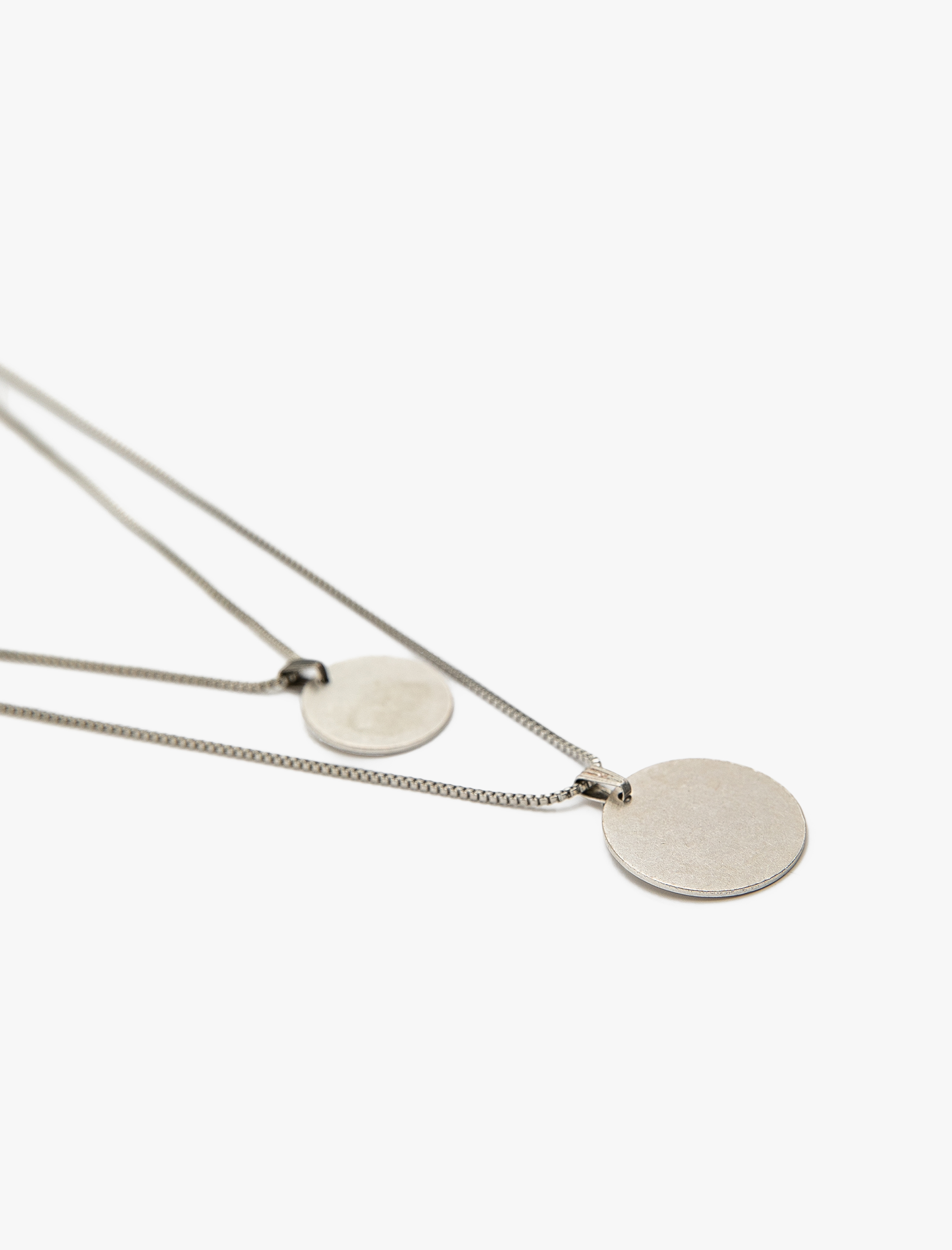  Erkek 2'li Zincir Kolye Metal Uçlu