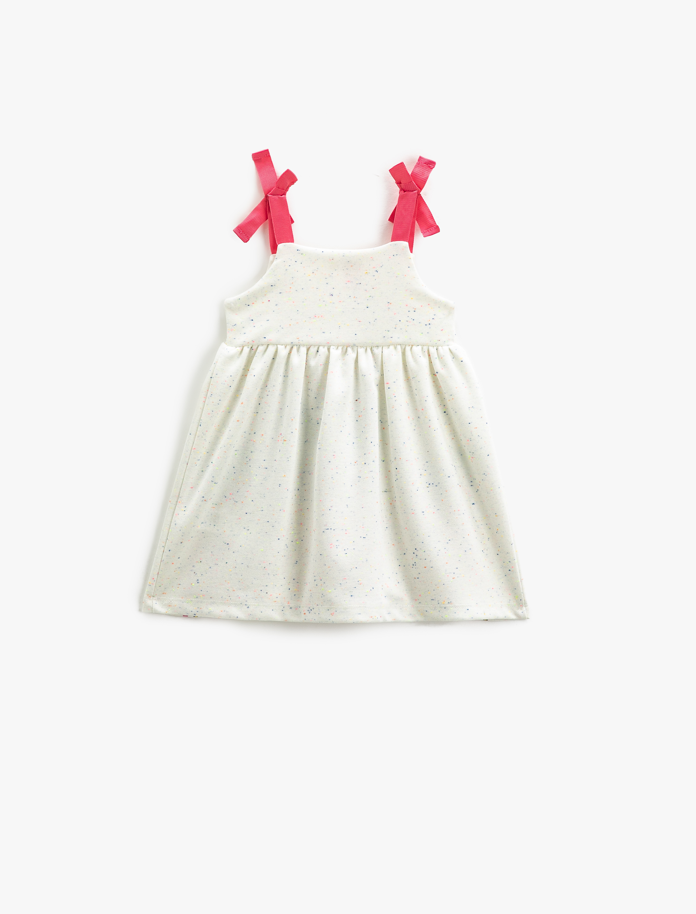  Kız Bebek Elbise Askılı Aplike Detaylı Flamingo Baskılı