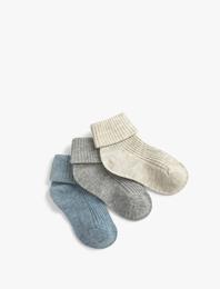 3’lü Çok Renkli Pamuk Karışımlı Çorap Seti