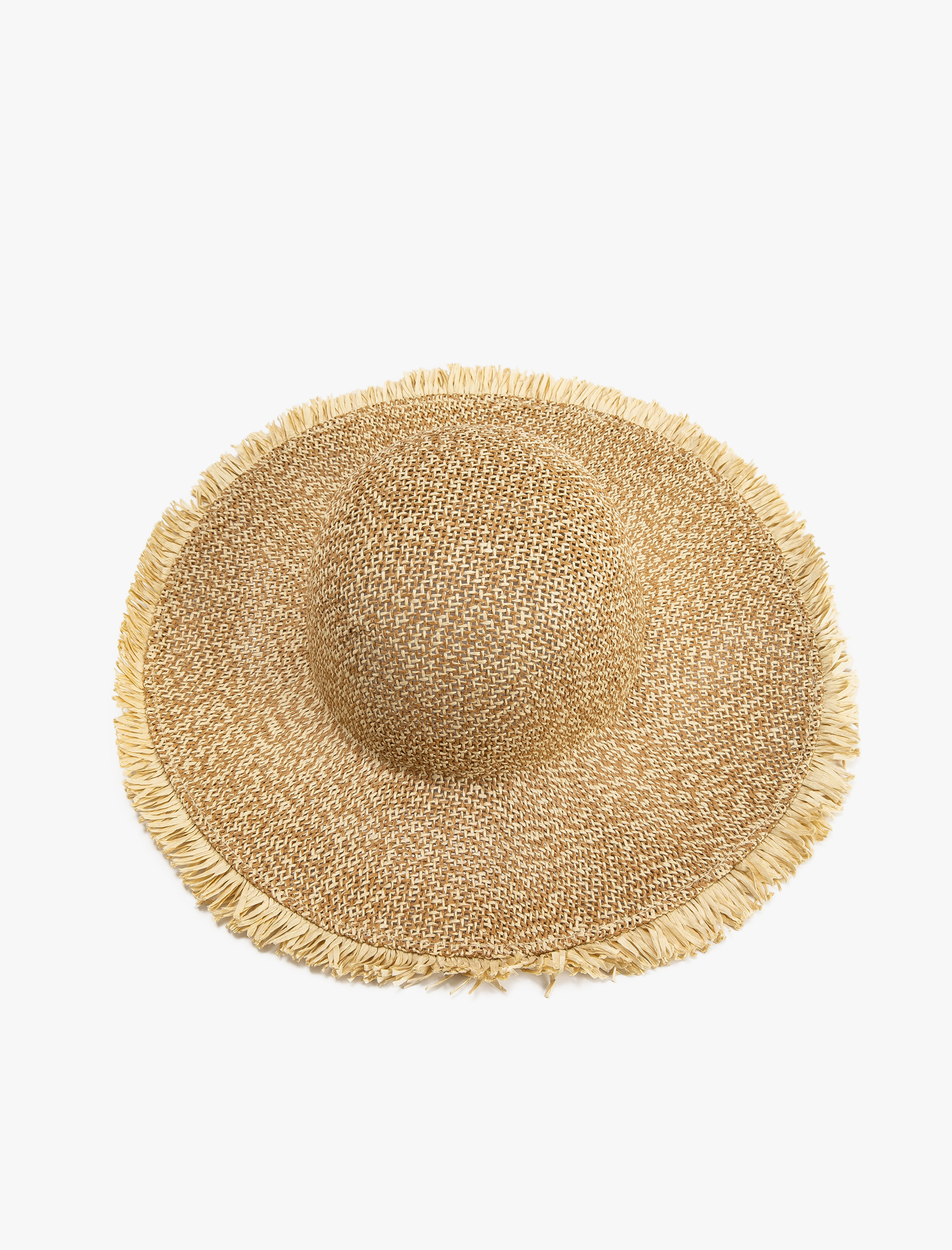  Kadın Hasır Şapka Fötr Kenarları Detaylı