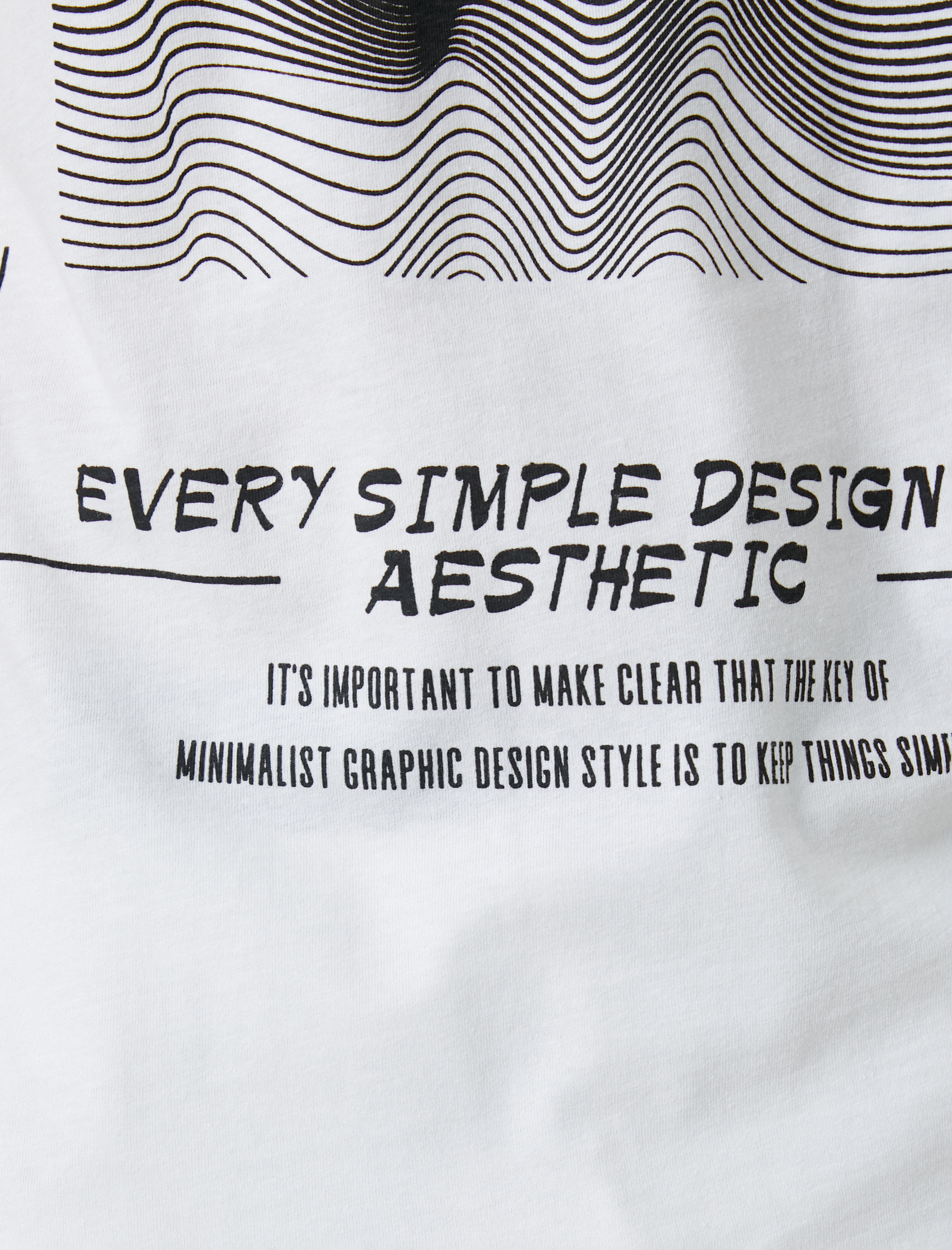   Slogan Baskılı Tişört Geometrik Detaylı Bisiklet Yaka Dar Kesim