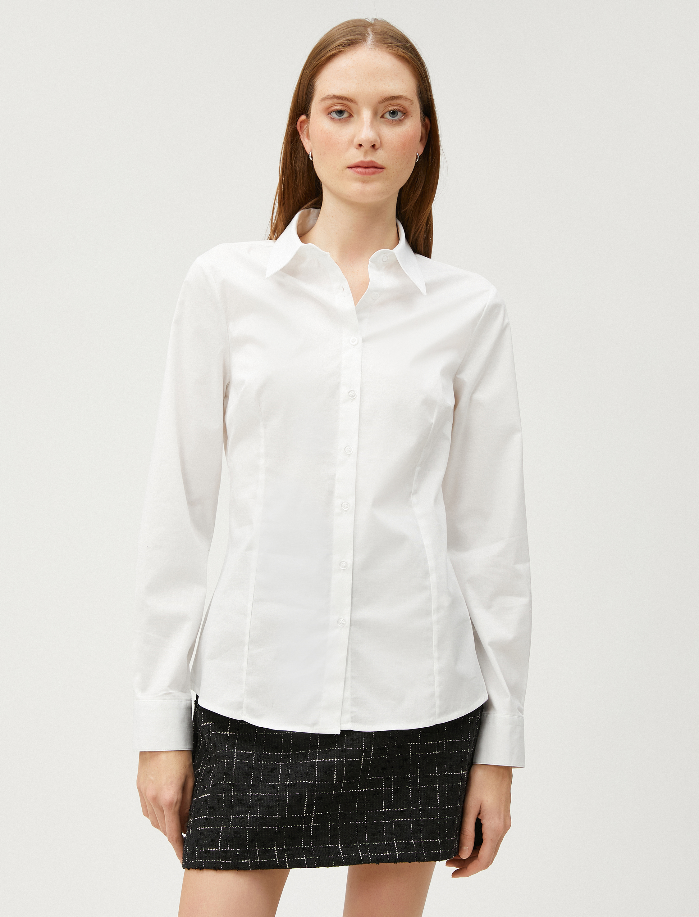   Basic Pamuklu Gömlek Uzun Kollu