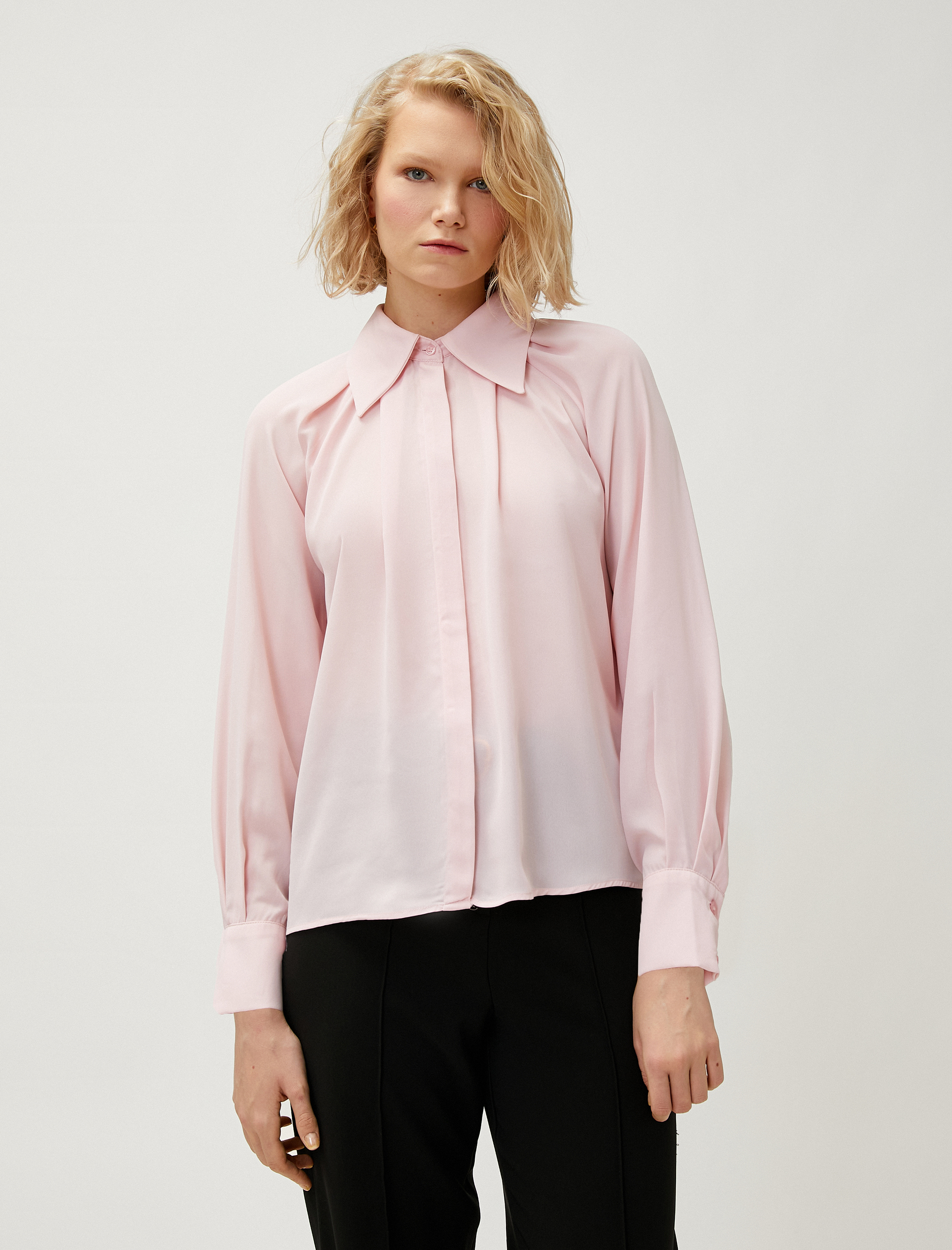   Drapeli Gömlek Uzun Kollu