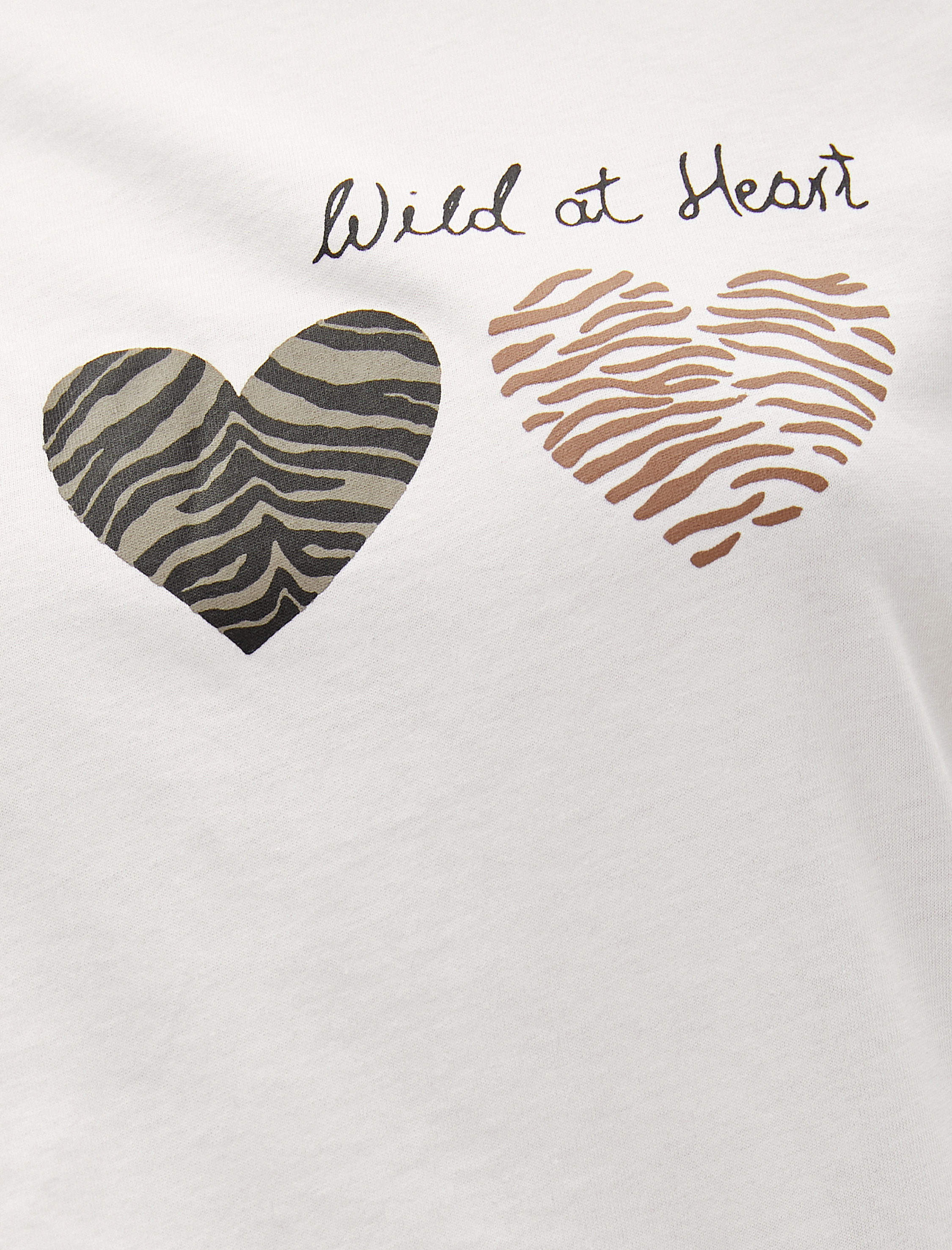   Kalp Baskılı Tişört Kısa Kollu Pamuklu