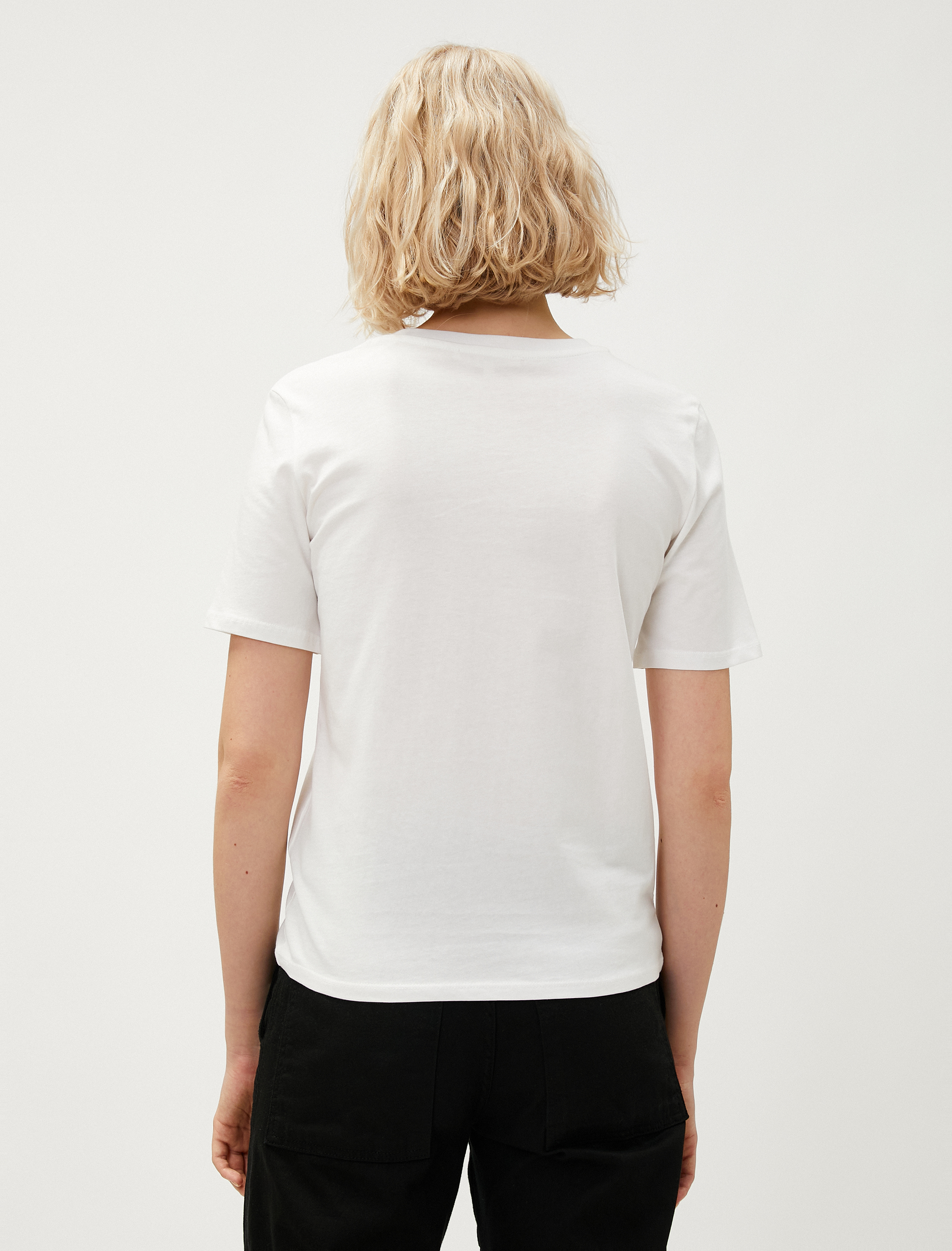   Kalp Baskılı Tişört Kısa Kollu Pamuklu