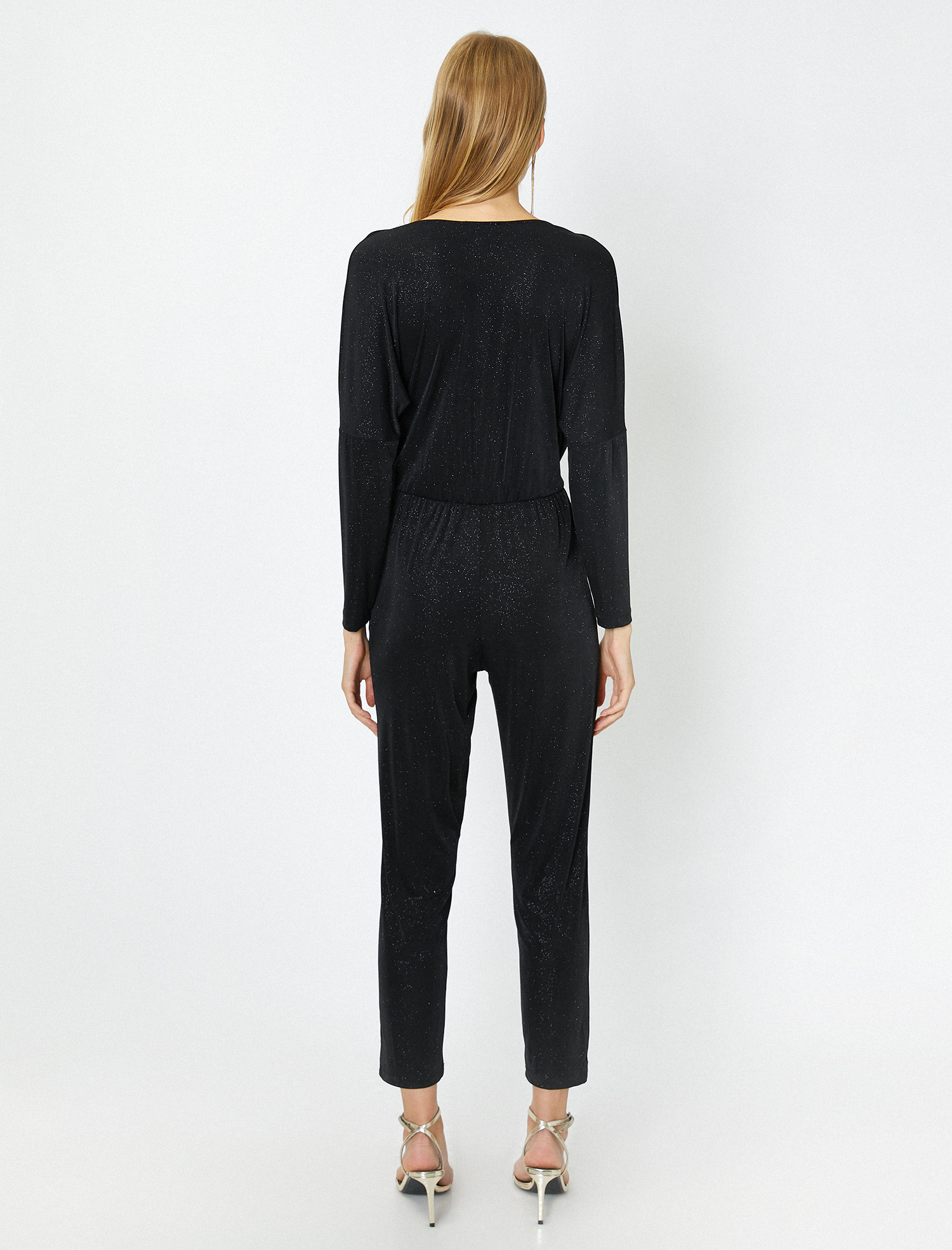   Abiye Tulum Simli Uzun Kollu V Yaka