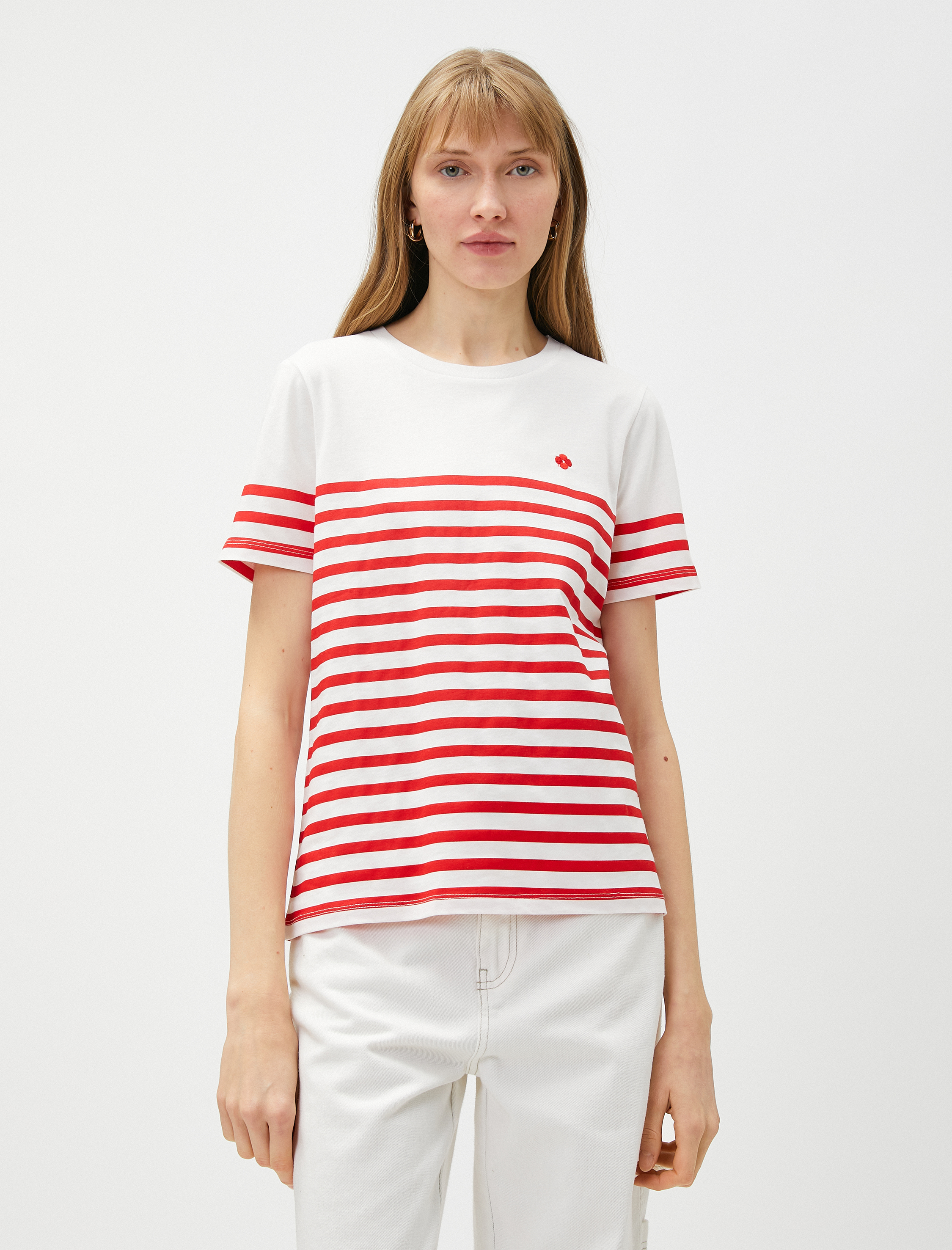   Nakışlı Tişört Kısa Kollu Pamuklu