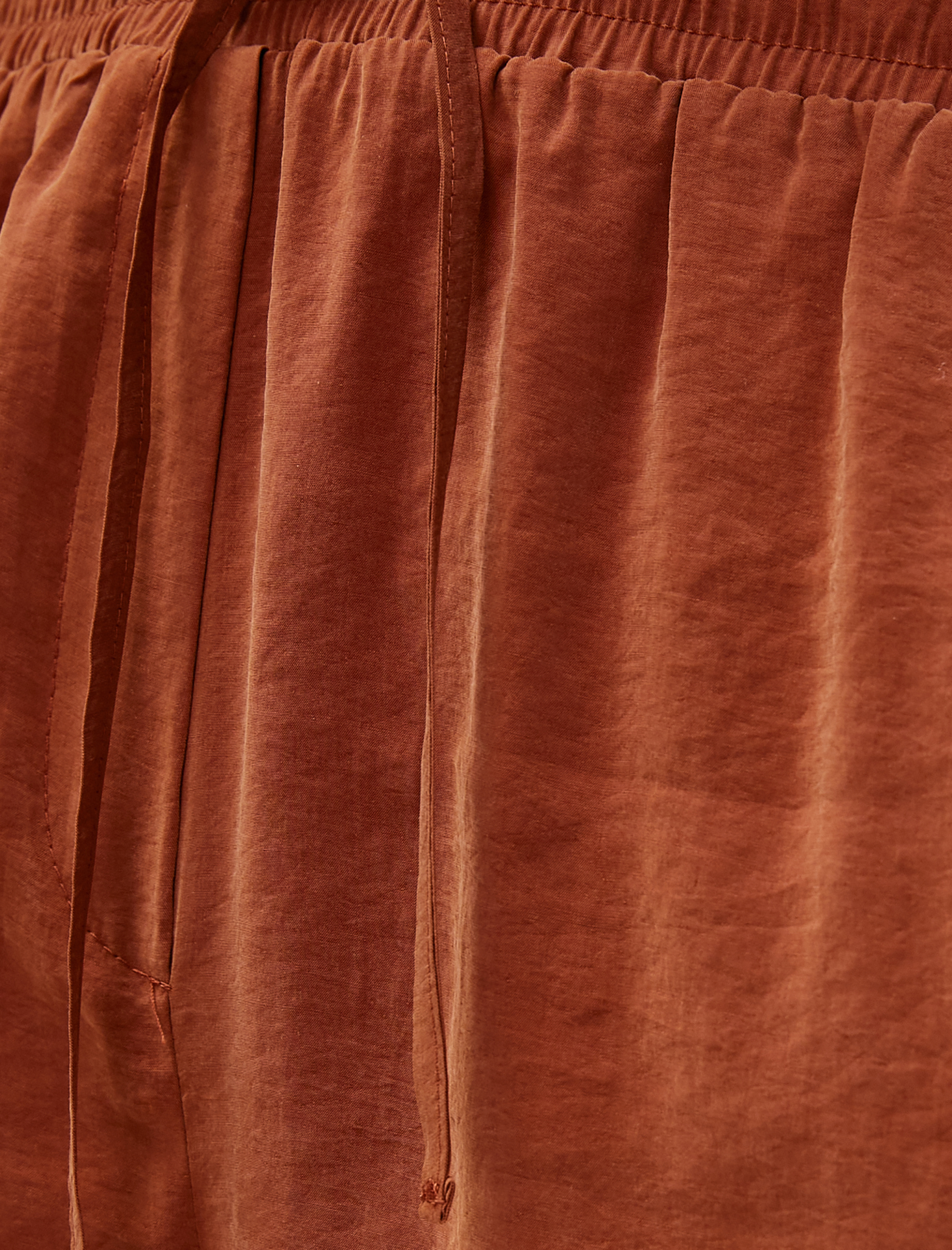   Modal Rahat Pantolon Beli Bağlamalı Cepli