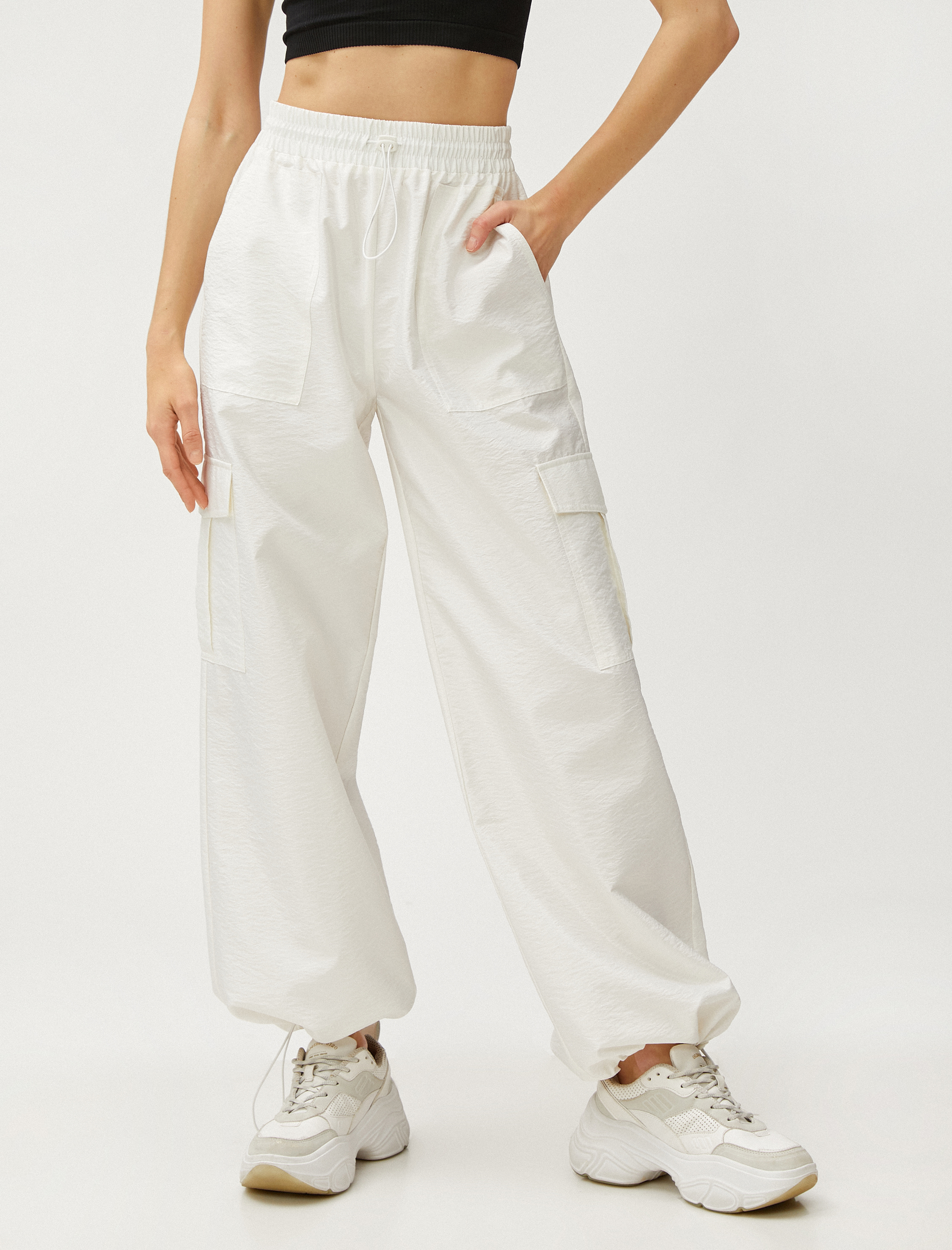   Paraşüt Kargo Pantolon Cepli Beli Lastikli