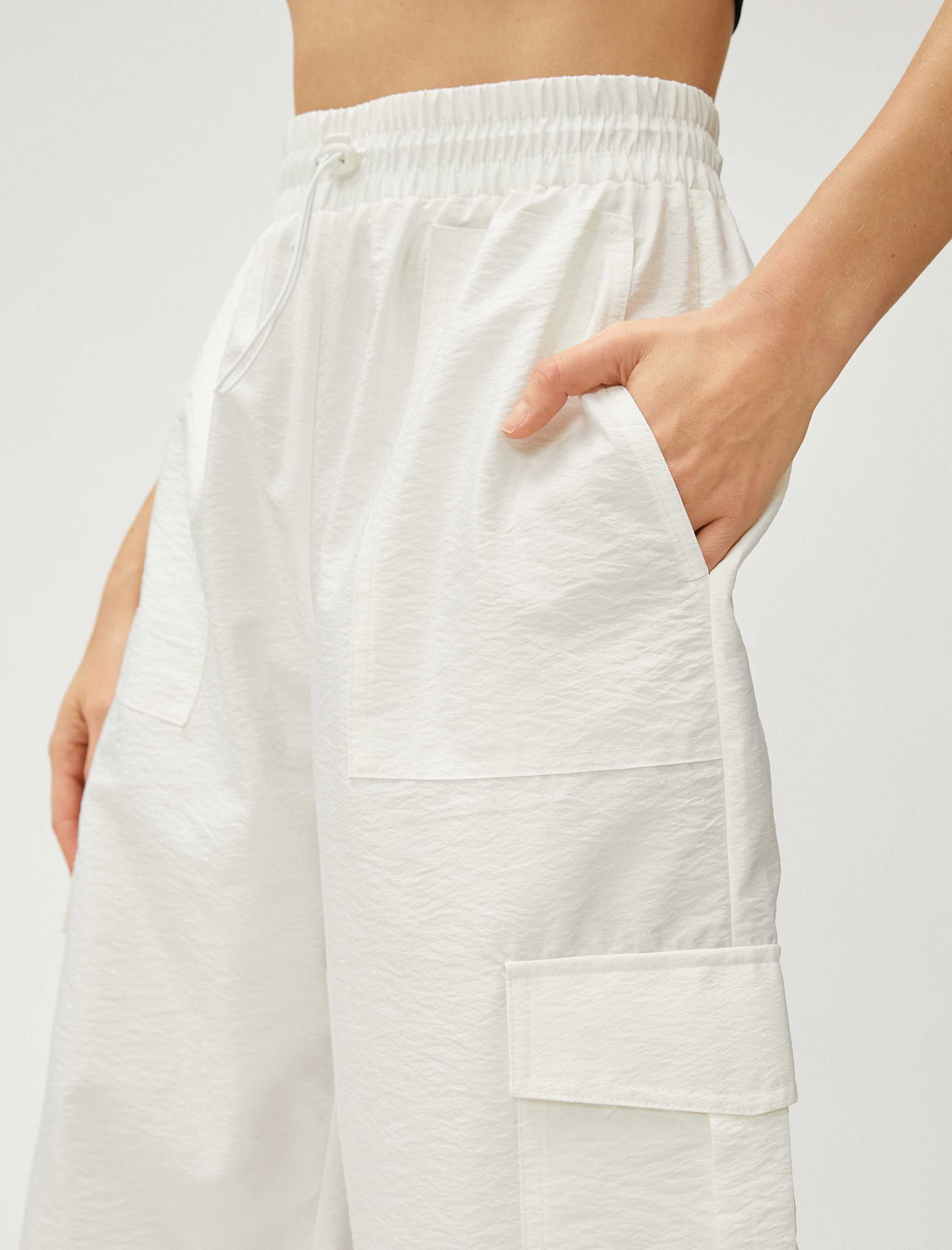   Paraşüt Kargo Pantolon Cepli Beli Lastikli