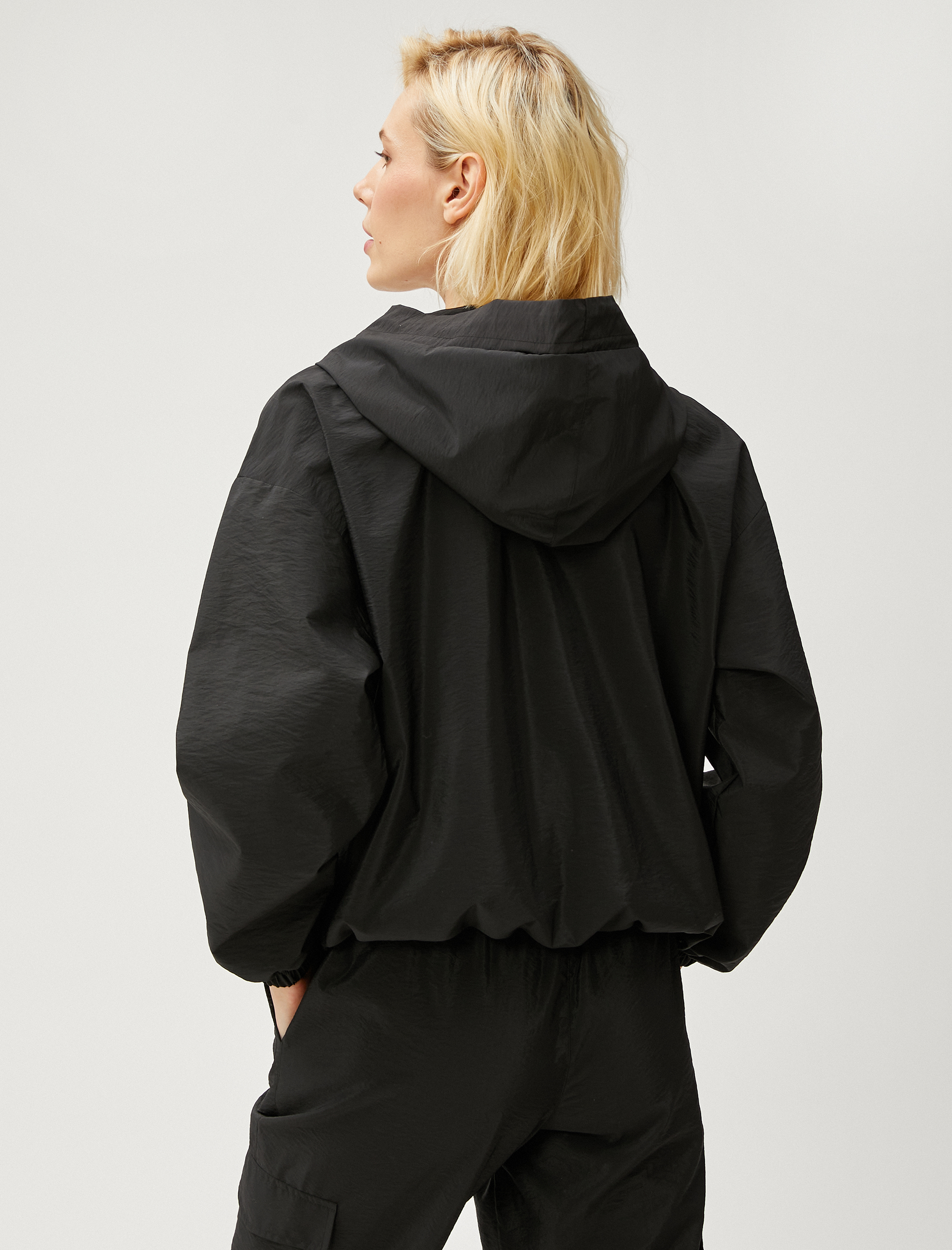   Paraşüt Sweatshirt Kapüşonlu Beli Lastikli