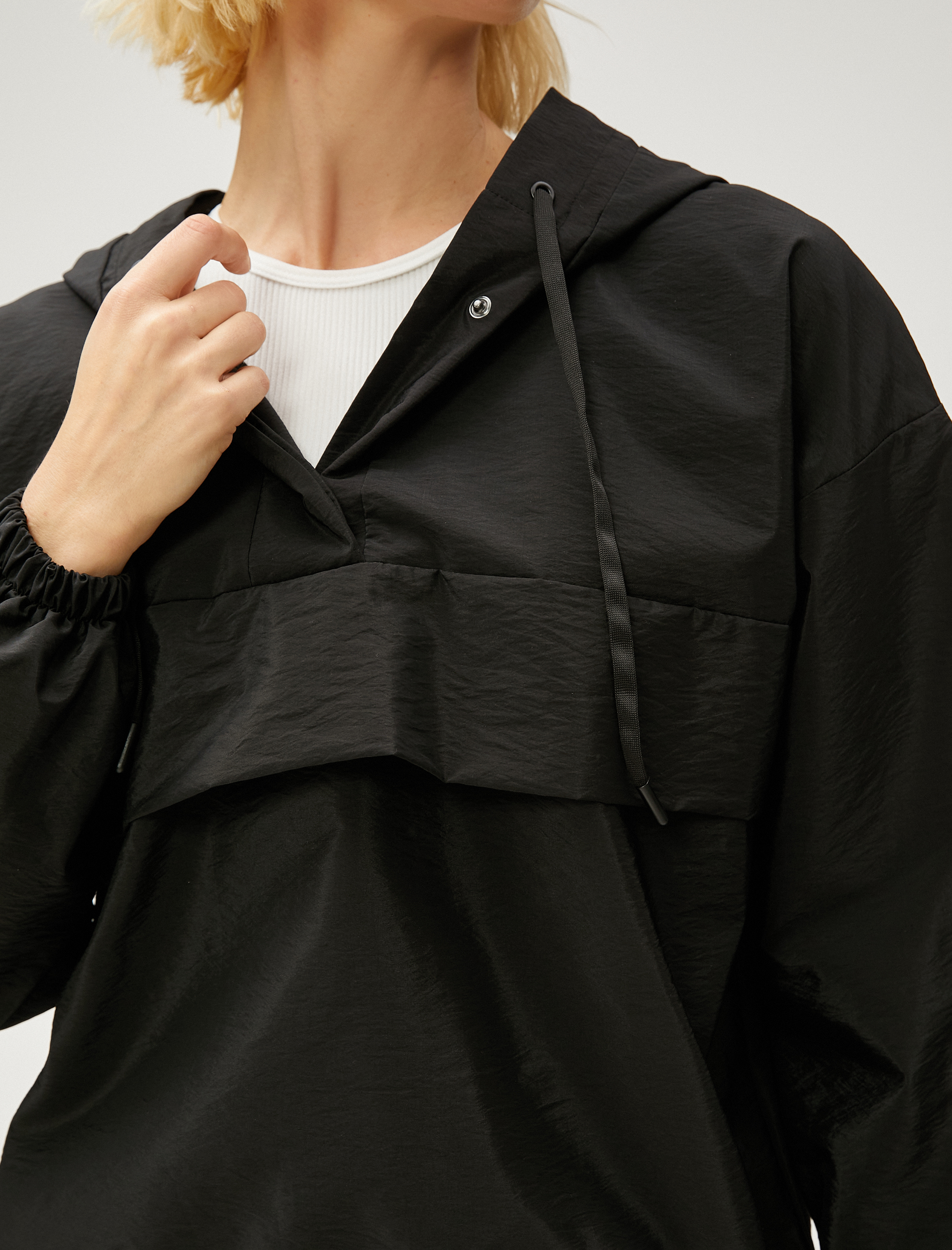   Paraşüt Sweatshirt Kapüşonlu Beli Lastikli