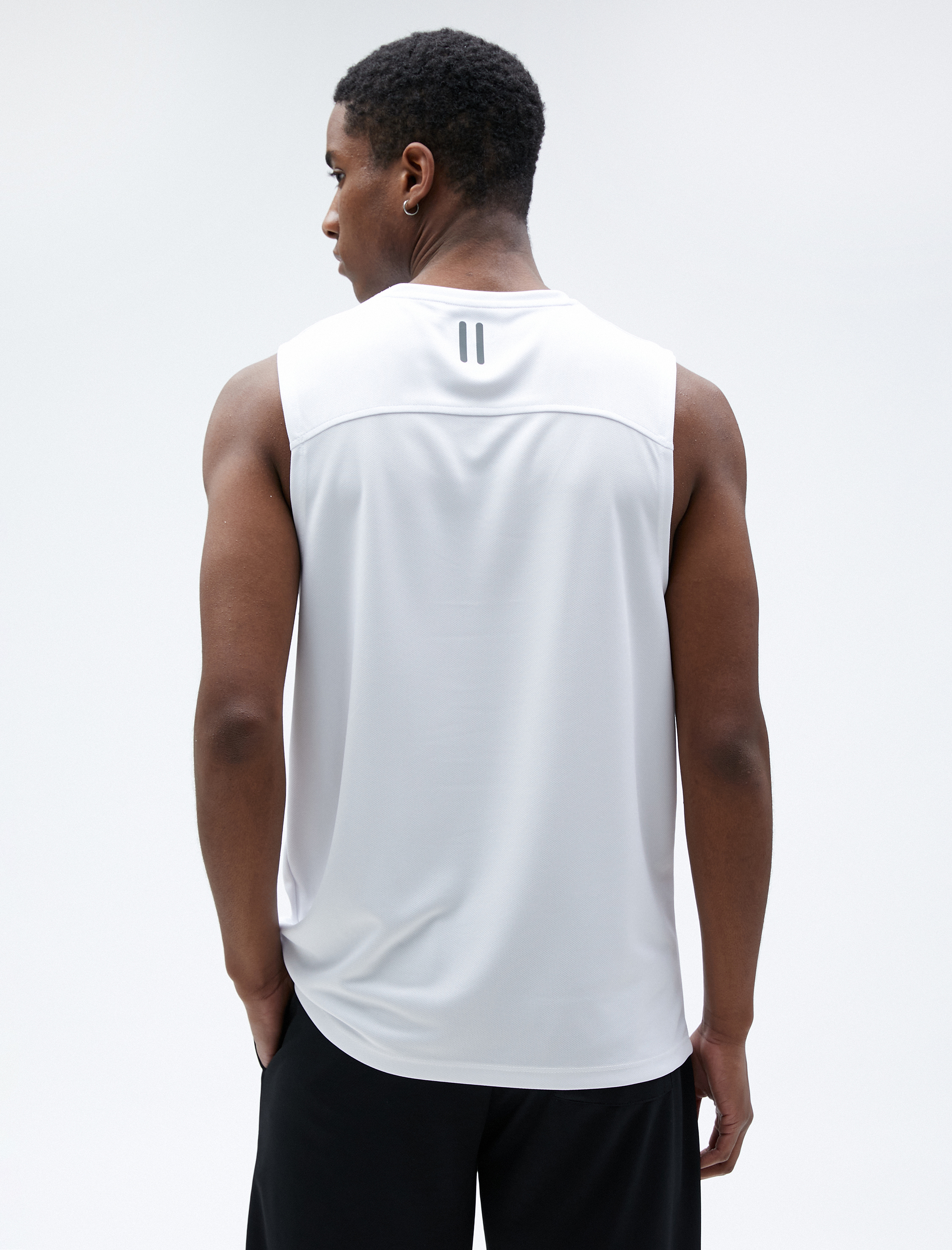   Sporcu Atleti Slogan Baskılı Bisiklet Yaka Kolsuz