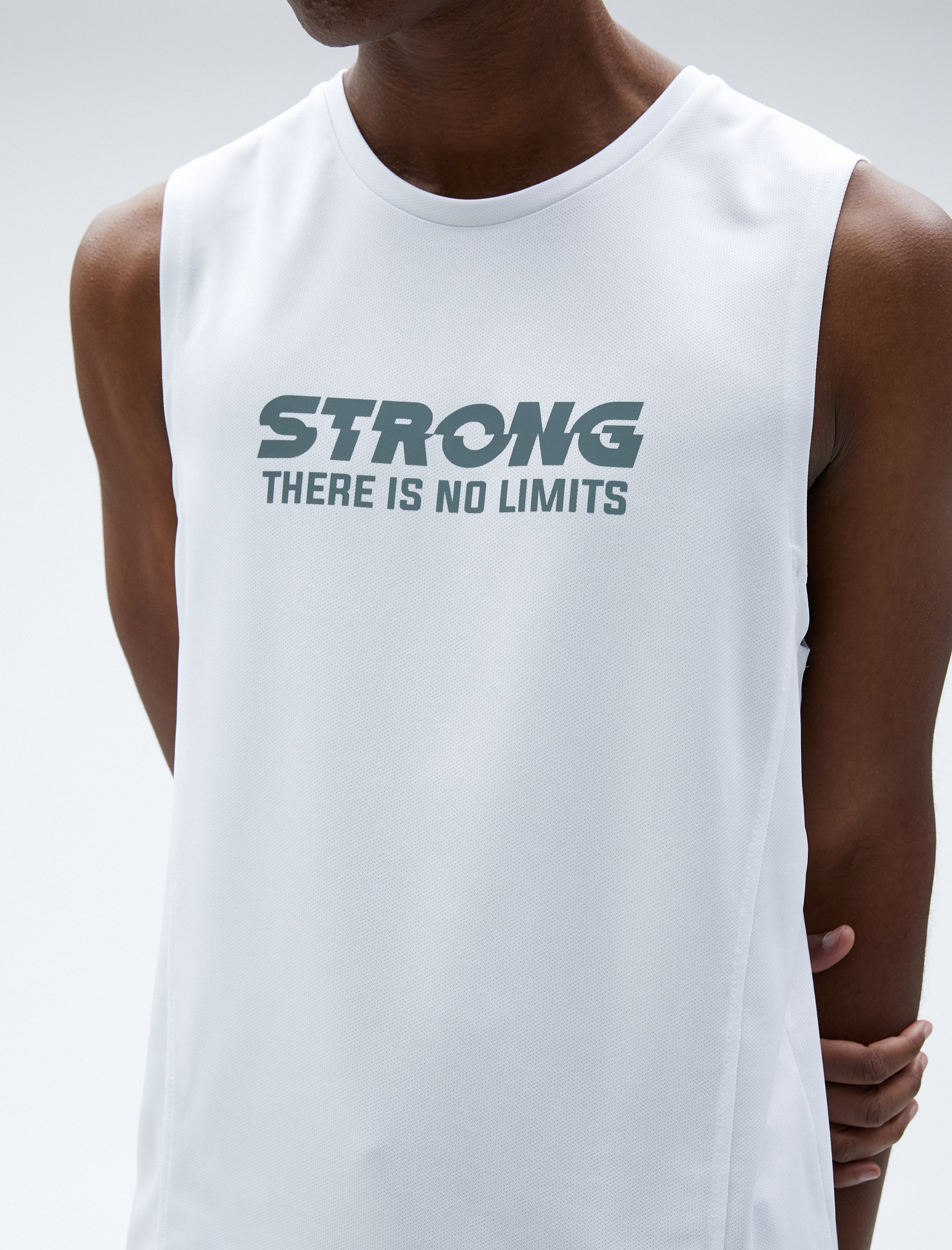   Sporcu Atleti Slogan Baskılı Bisiklet Yaka Kolsuz