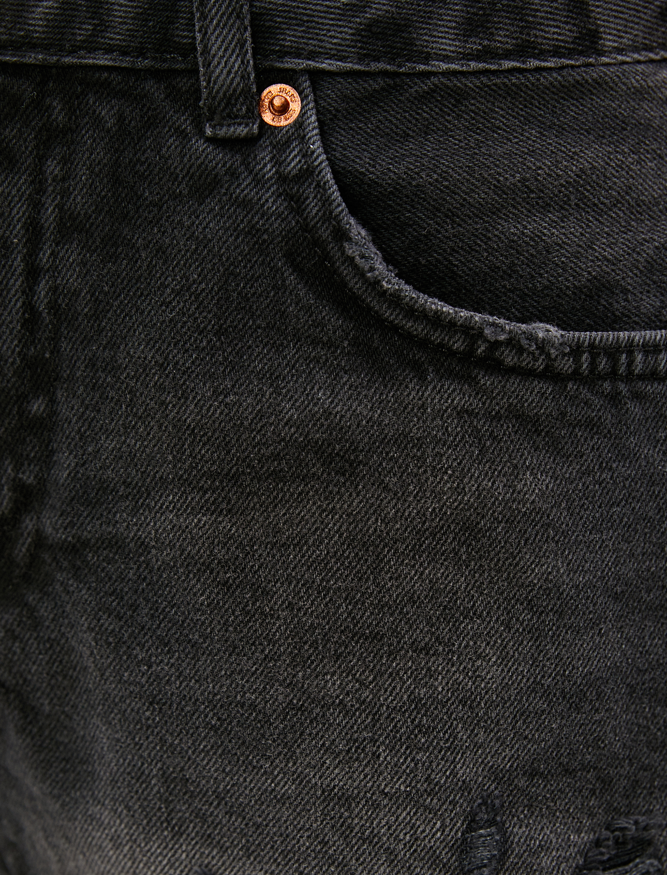   Yırtık Kot Şort Cep Detaylı Yüksek Bel