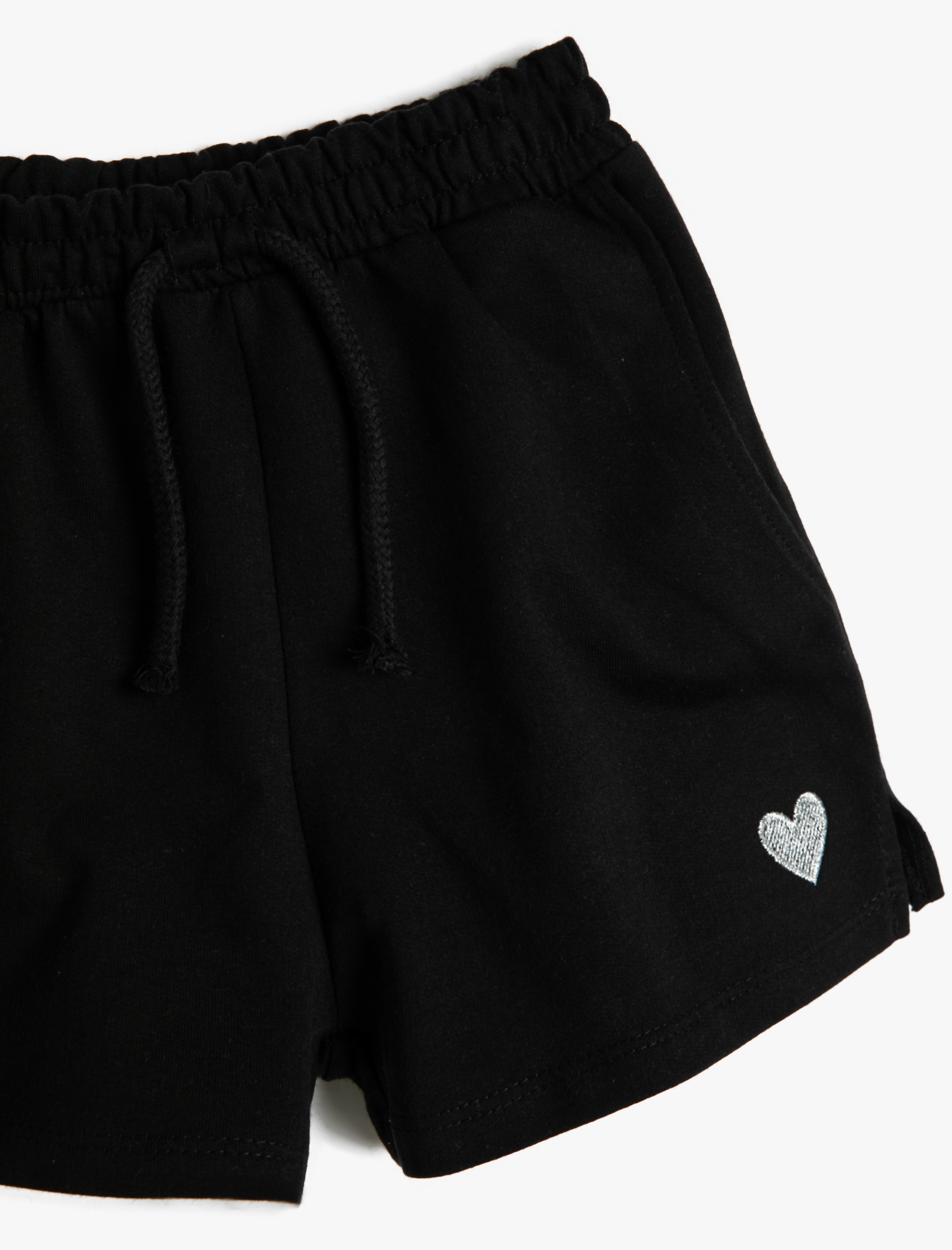  Kız Çocuk Şort Beli Bağlamalı Lastikli Cepli Baskı Detaylı Pamuklu