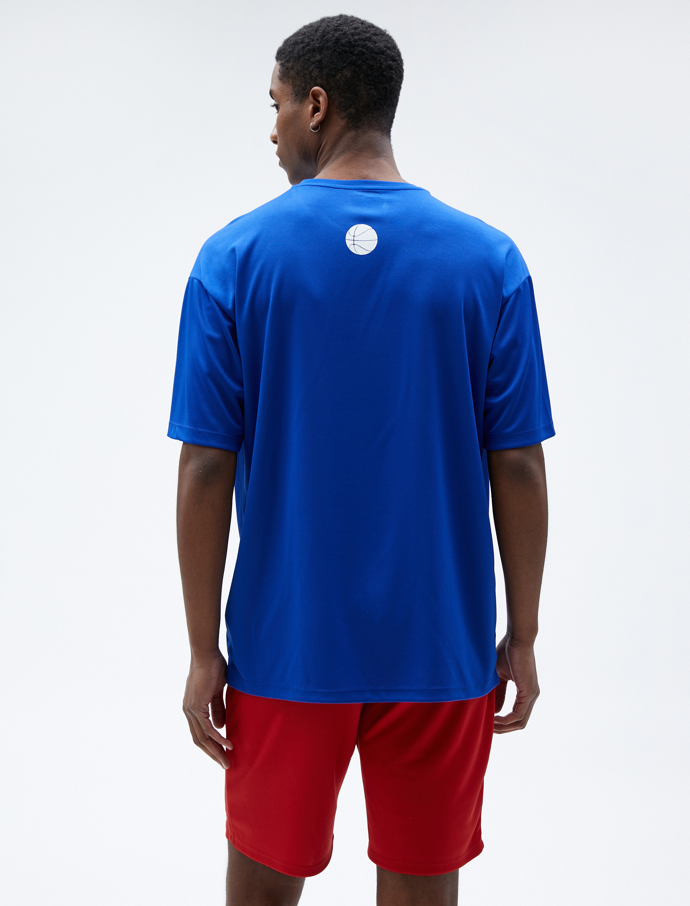   Spor Oversize Tişört Basketbol Baskılı Kısa Kollu