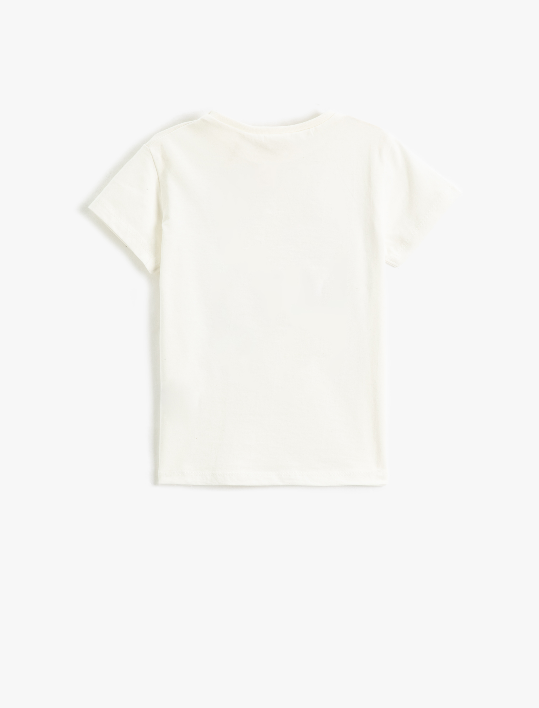  Kız Çocuk Tişört Bisiklet Yaka Kısa Kollu Kelebek Baskılı Pamuklu