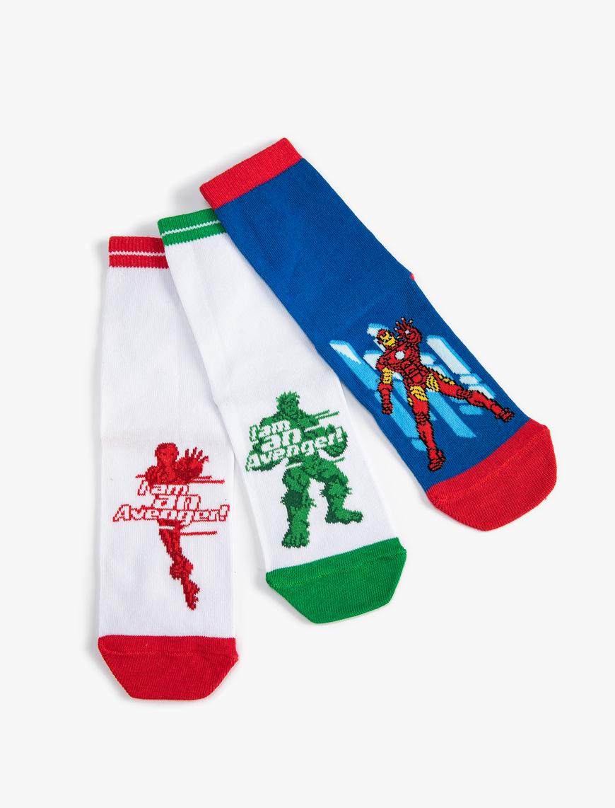  Erkek Çocuk Avangers Çorap Seti Lisanslı 3'lü