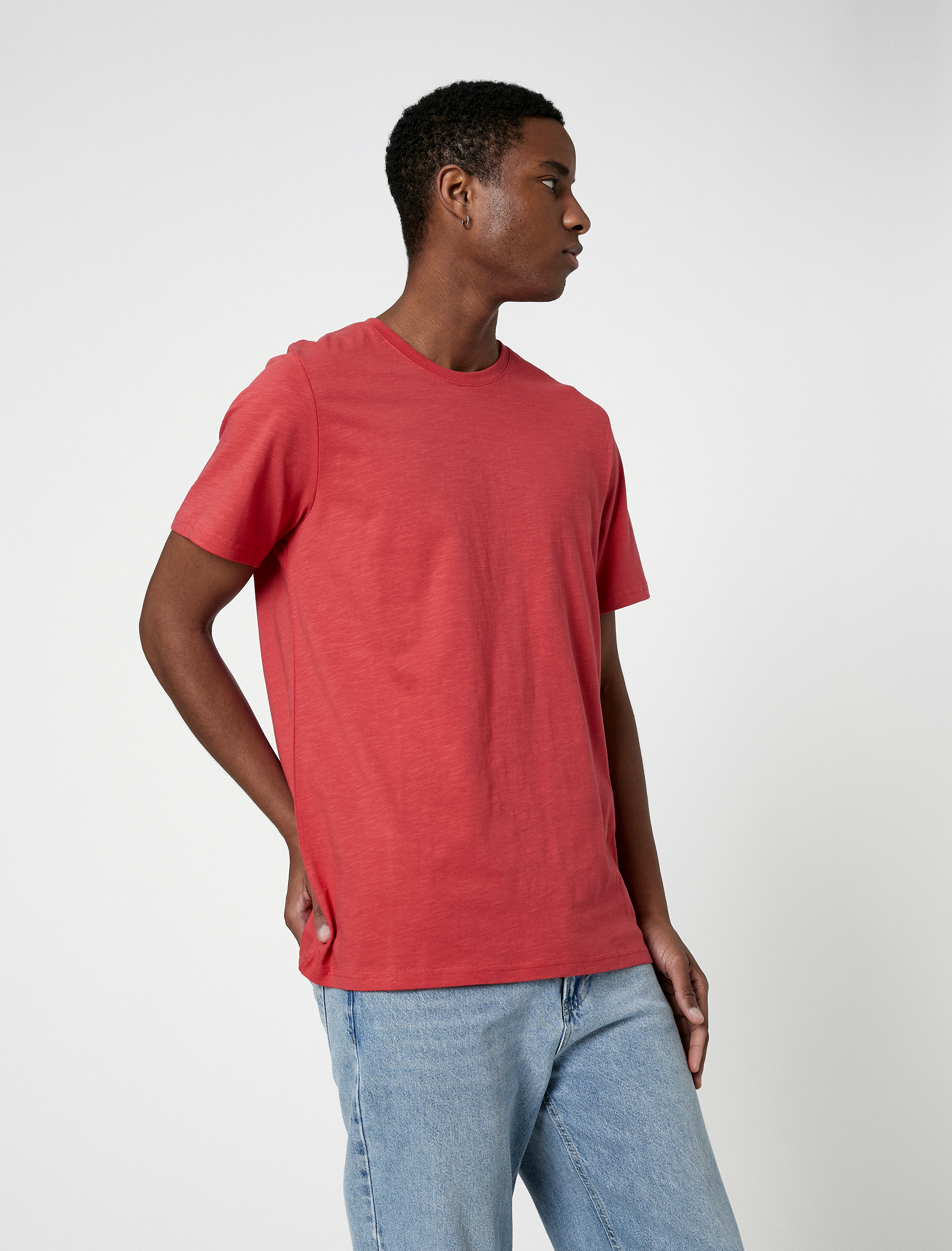   Basic Tişört Kısa Kollu Bisiklet Yaka Pamuklu