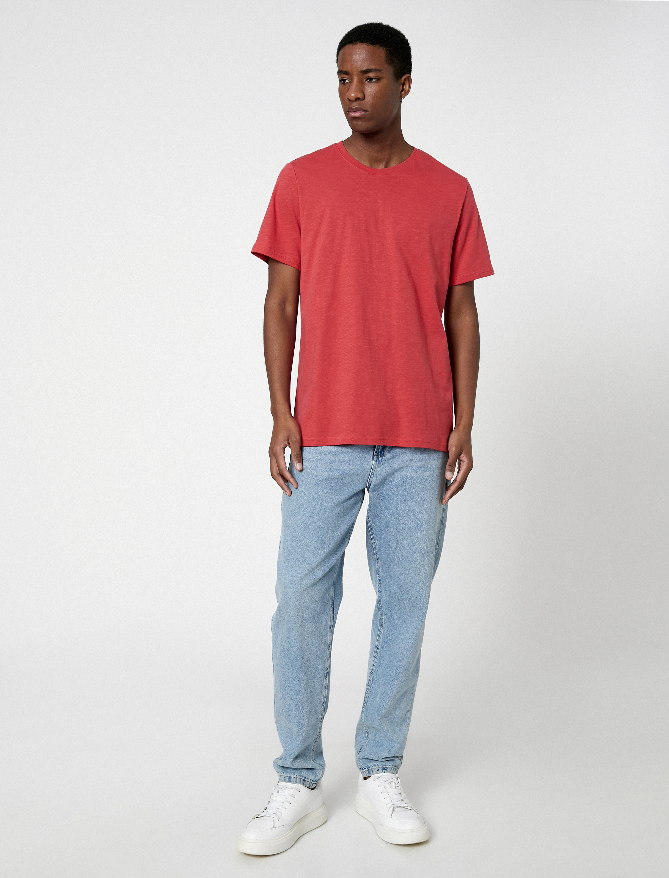   Basic Tişört Kısa Kollu Bisiklet Yaka Pamuklu