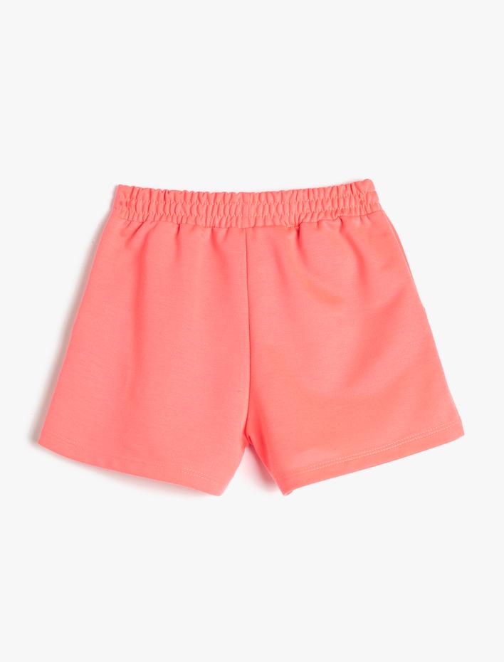 Kız Çocuk Mini Şort Beli Bağlamalı Lastikli Cepli